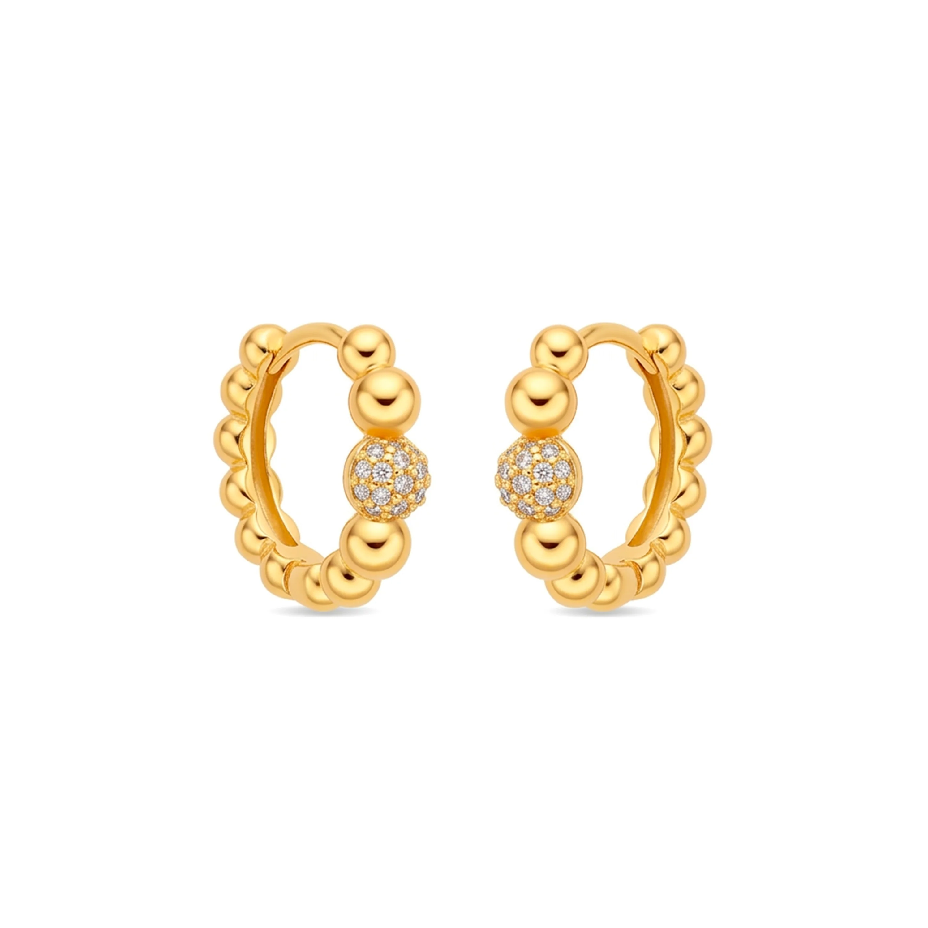 Pendientes de Circonita Brillante acabado en oro amarillo de 18k - Lordae - Image 5