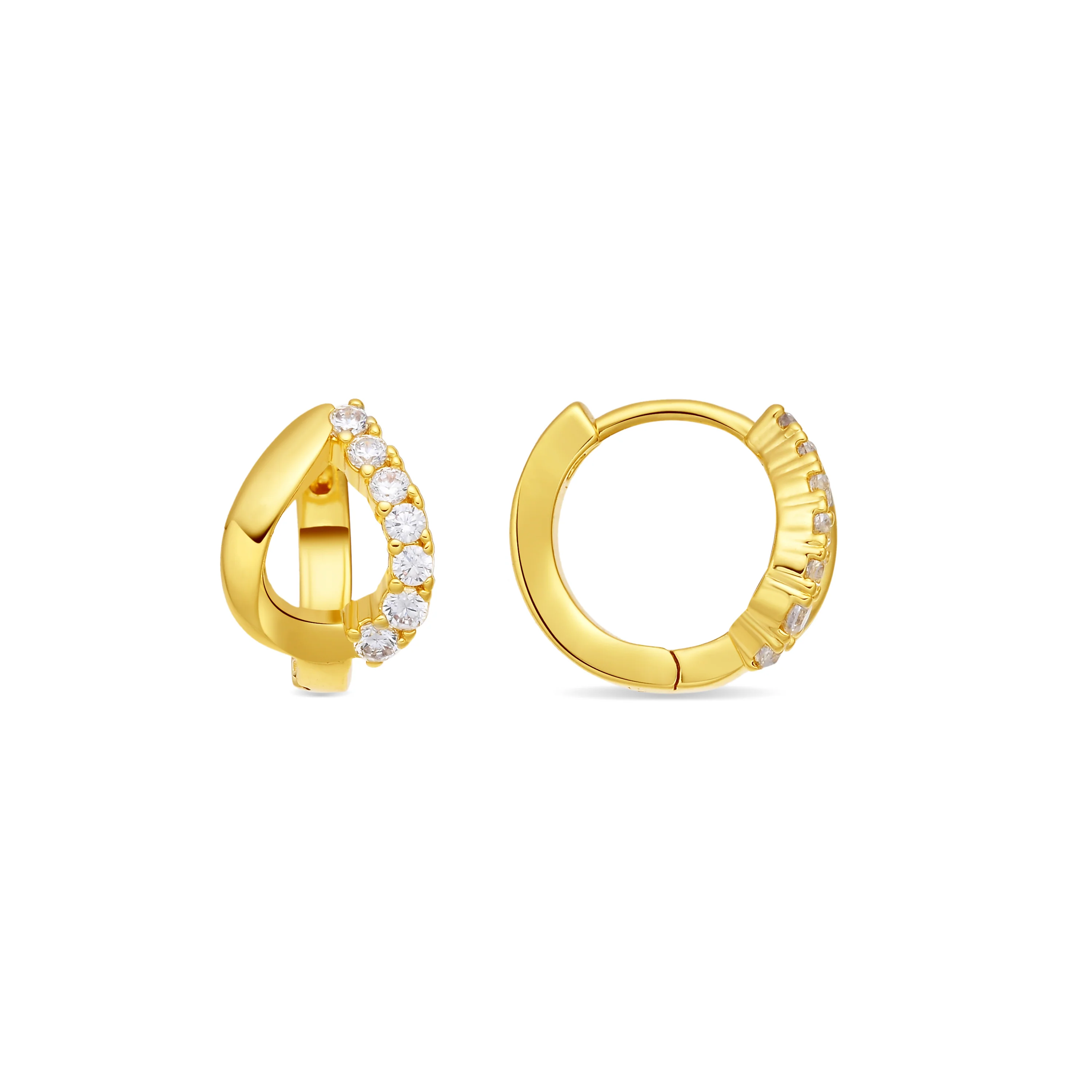 Pendientes de Circonita Brillante acabado en oro amarillo de 18k - Miruc