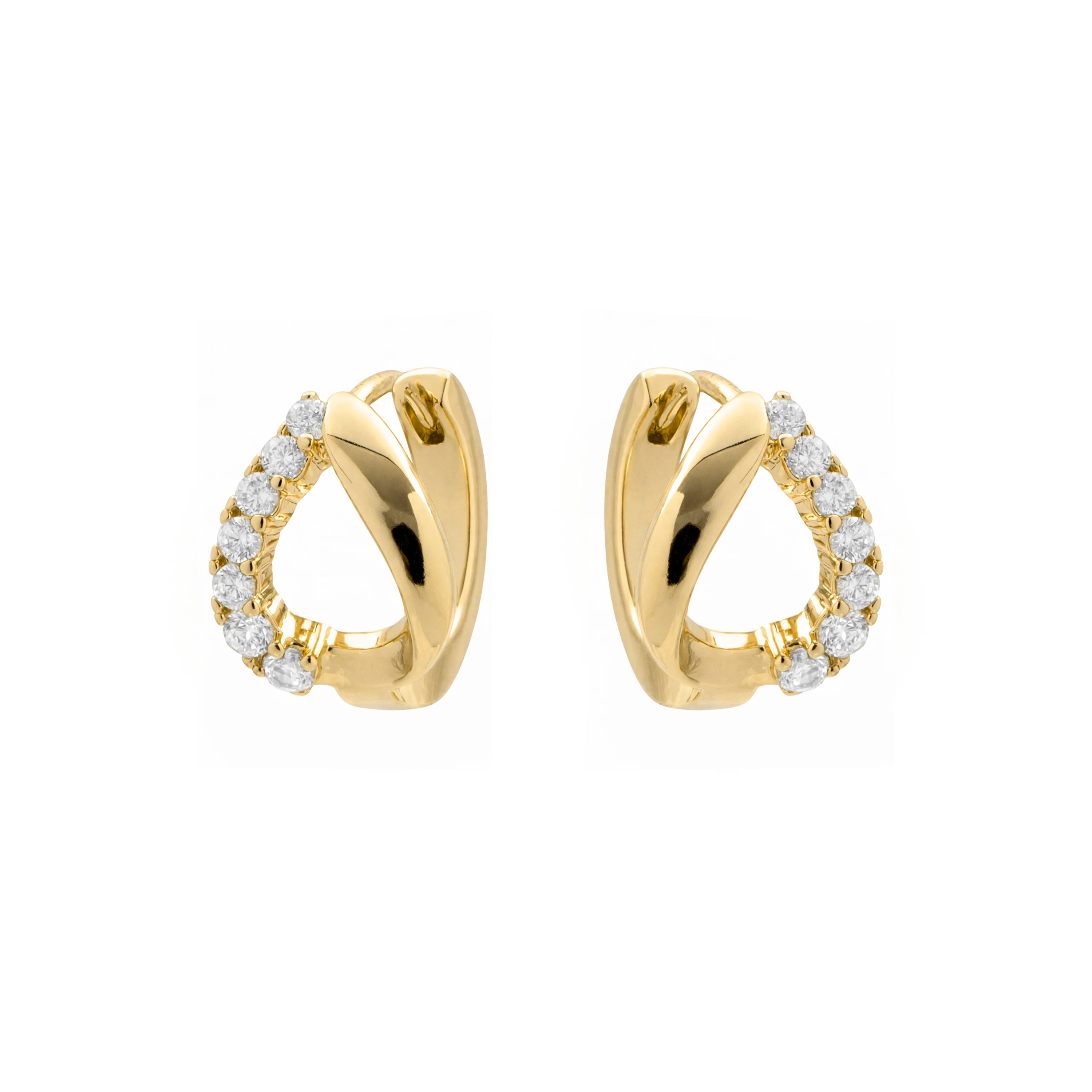Pendientes de Circonita Brillante acabado en oro amarillo de 18k - Miruc - Image 3