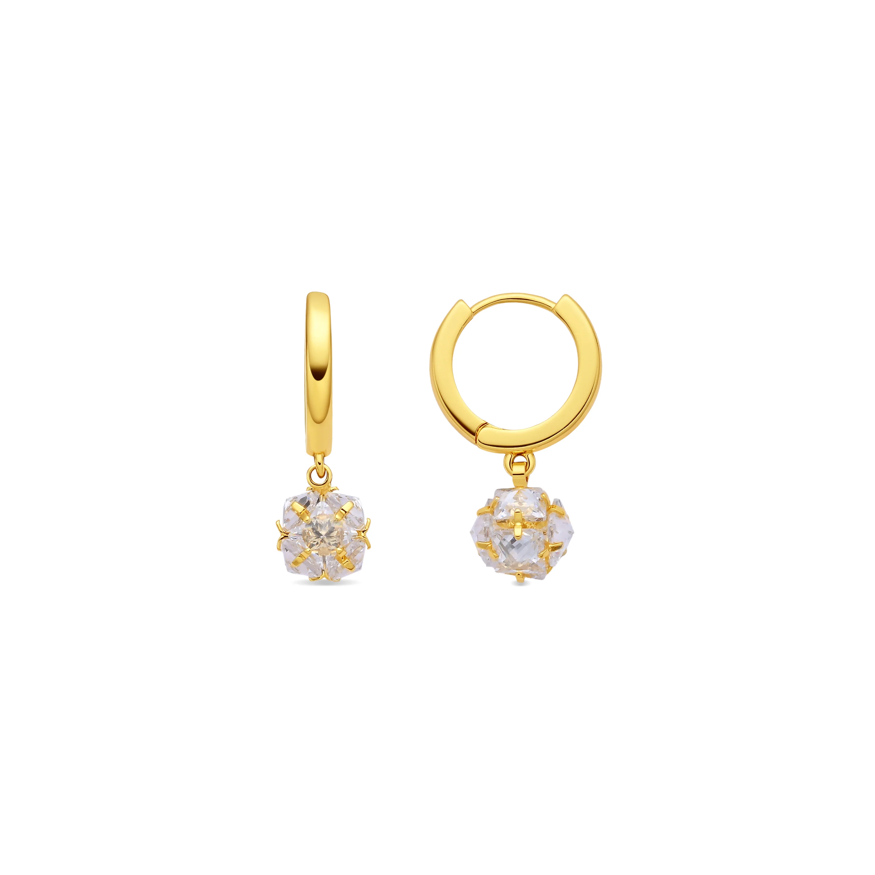 Pendientes de Circonita Brillante acabado en oro amarillo de 18k - Monrus