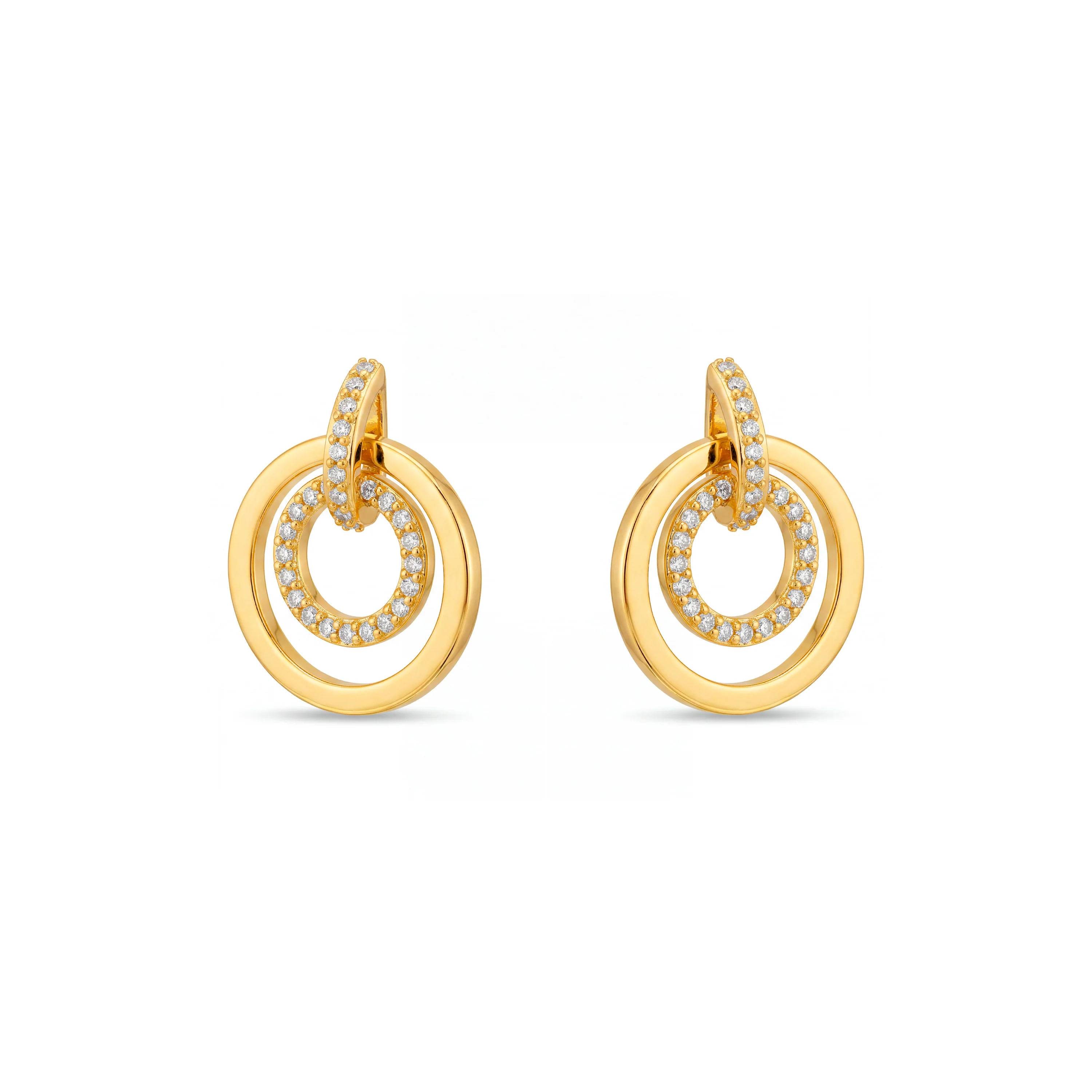 Pendientes de Circonita Brillante acabado en oro amarillo de 18k - Nahio - Image 3
