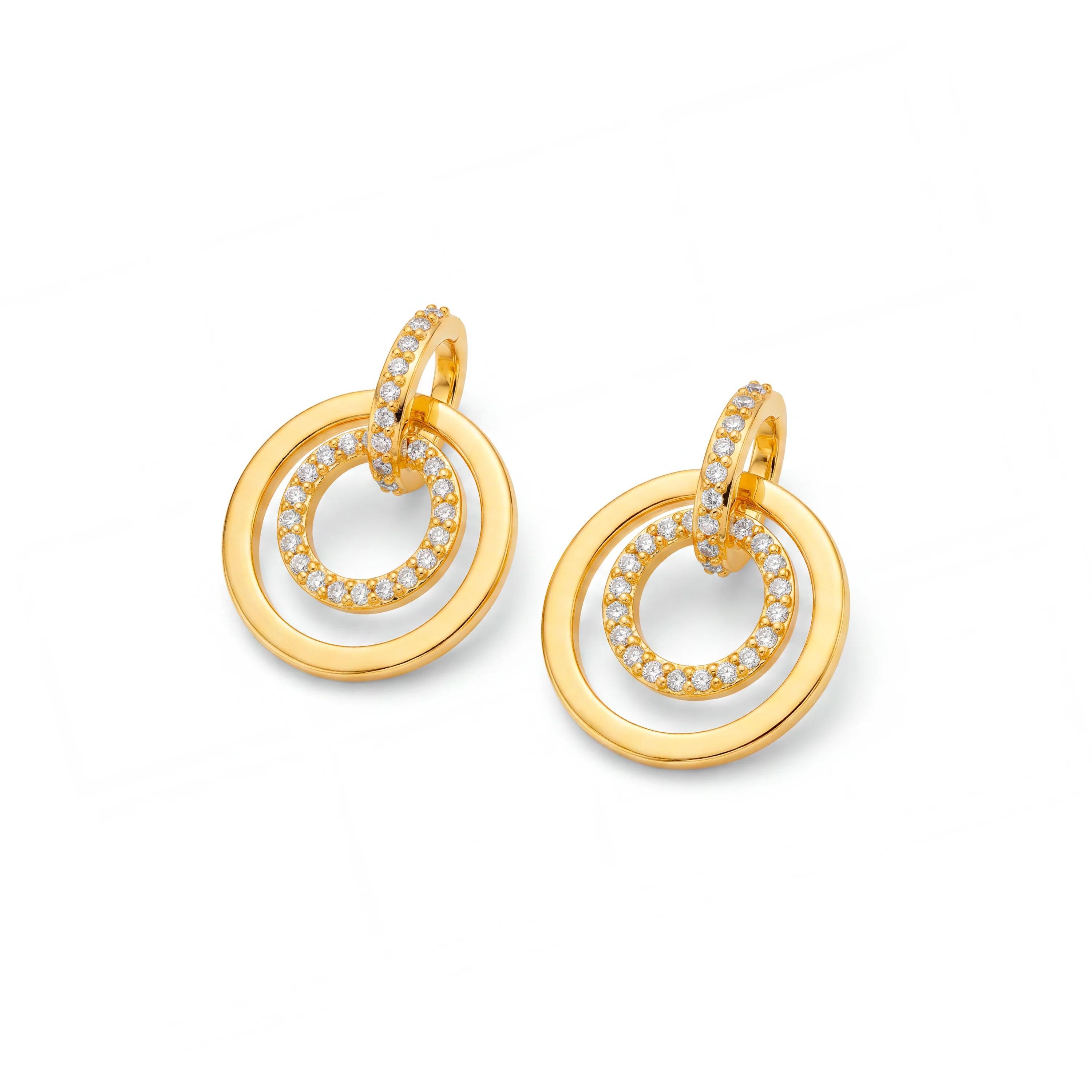 Pendientes de Circonita Brillante acabado en oro amarillo de 18k - Nahio - Image 5