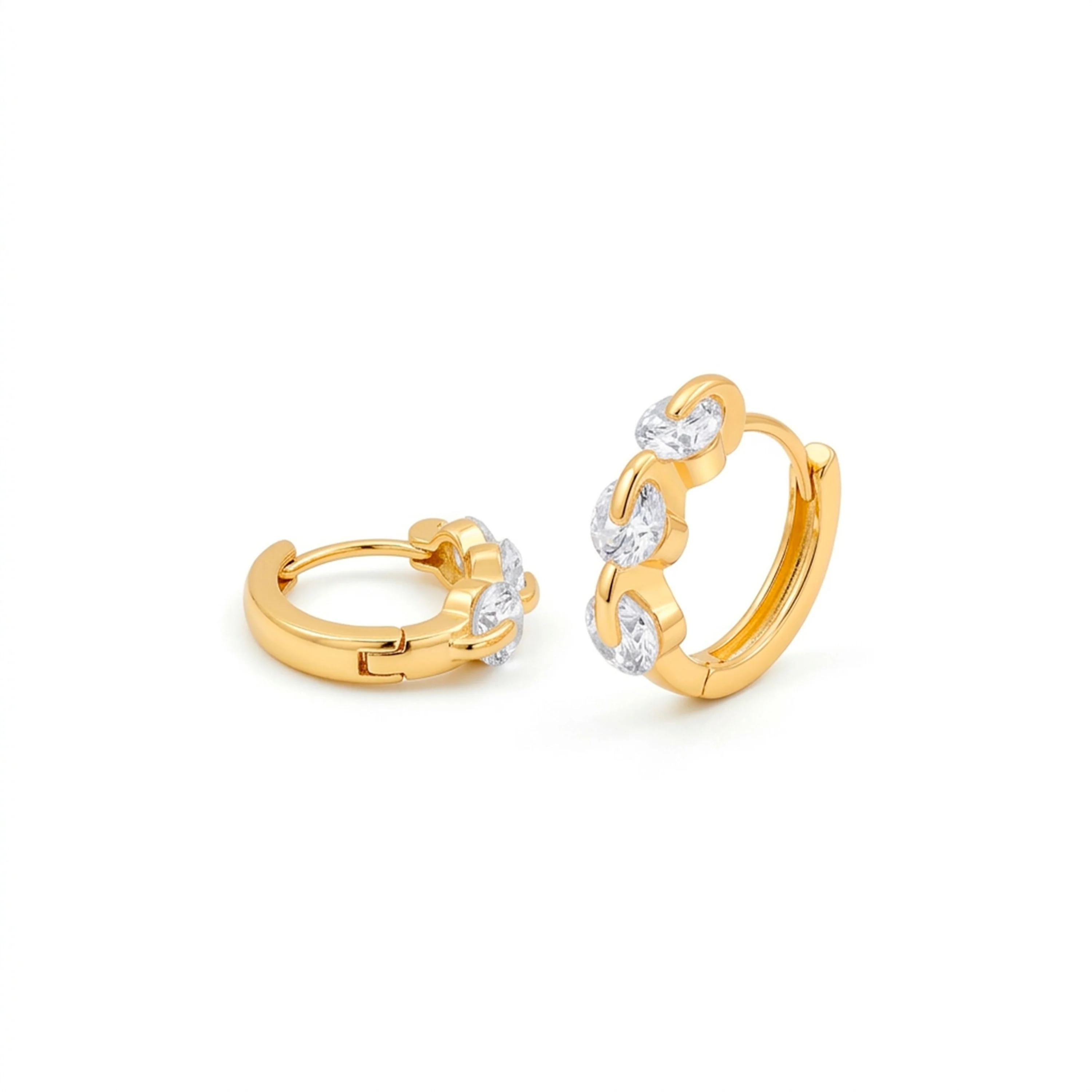 Pendientes de Circonita Brillante acabado en oro amarillo de 18k - Nili - Image 5