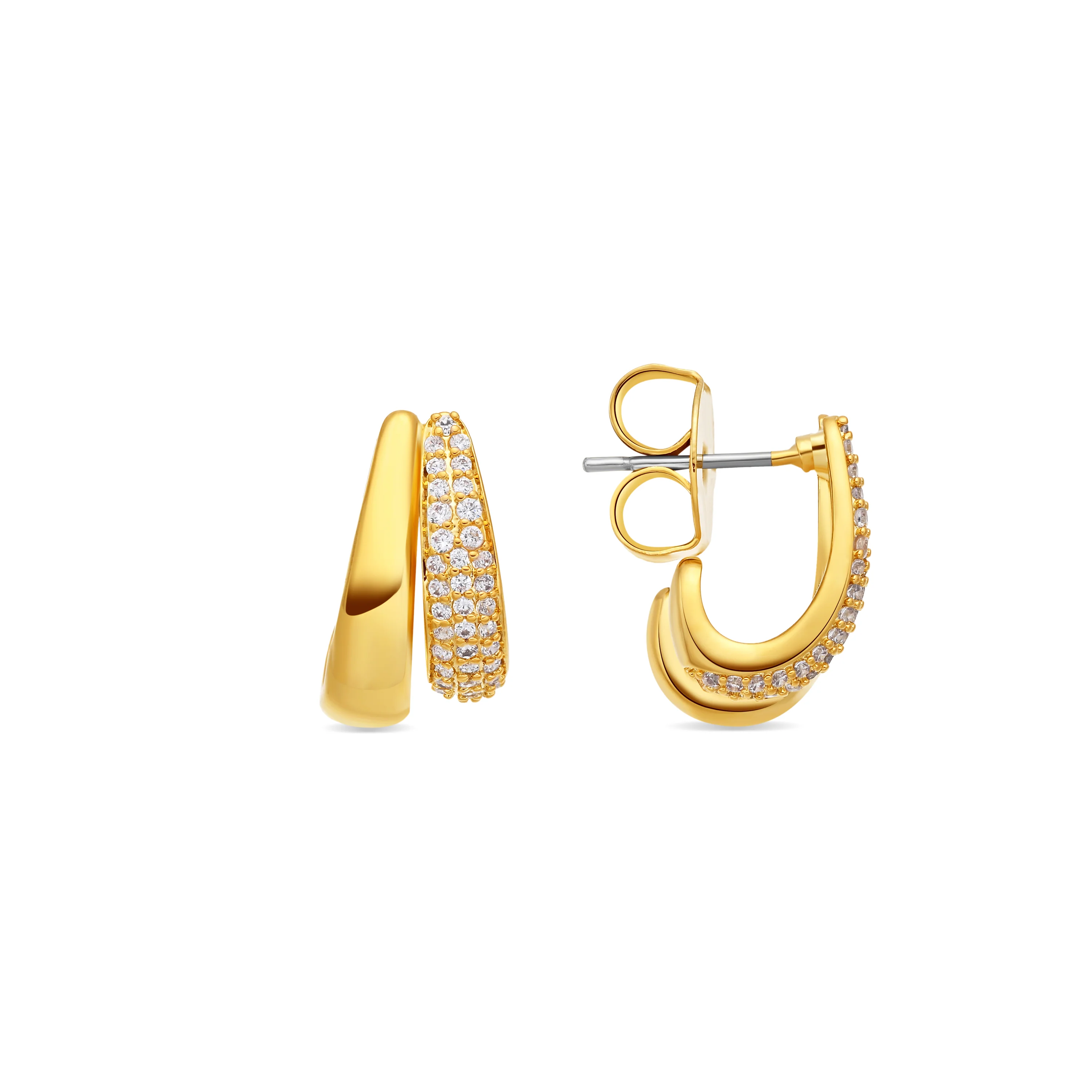 Pendientes de Circonita Brillante acabado en oro amarillo de 18k - Sadani