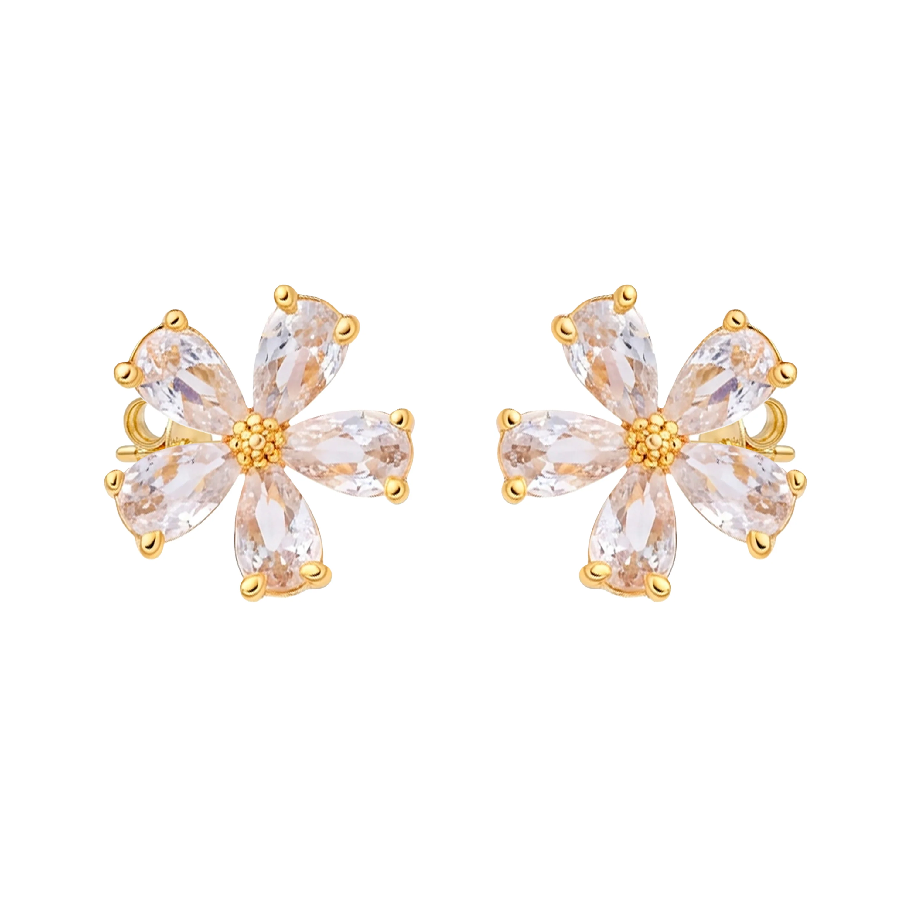 Pendientes de Circonita Brillante acabado en oro amarillo de 18k - Shayus - Image 3