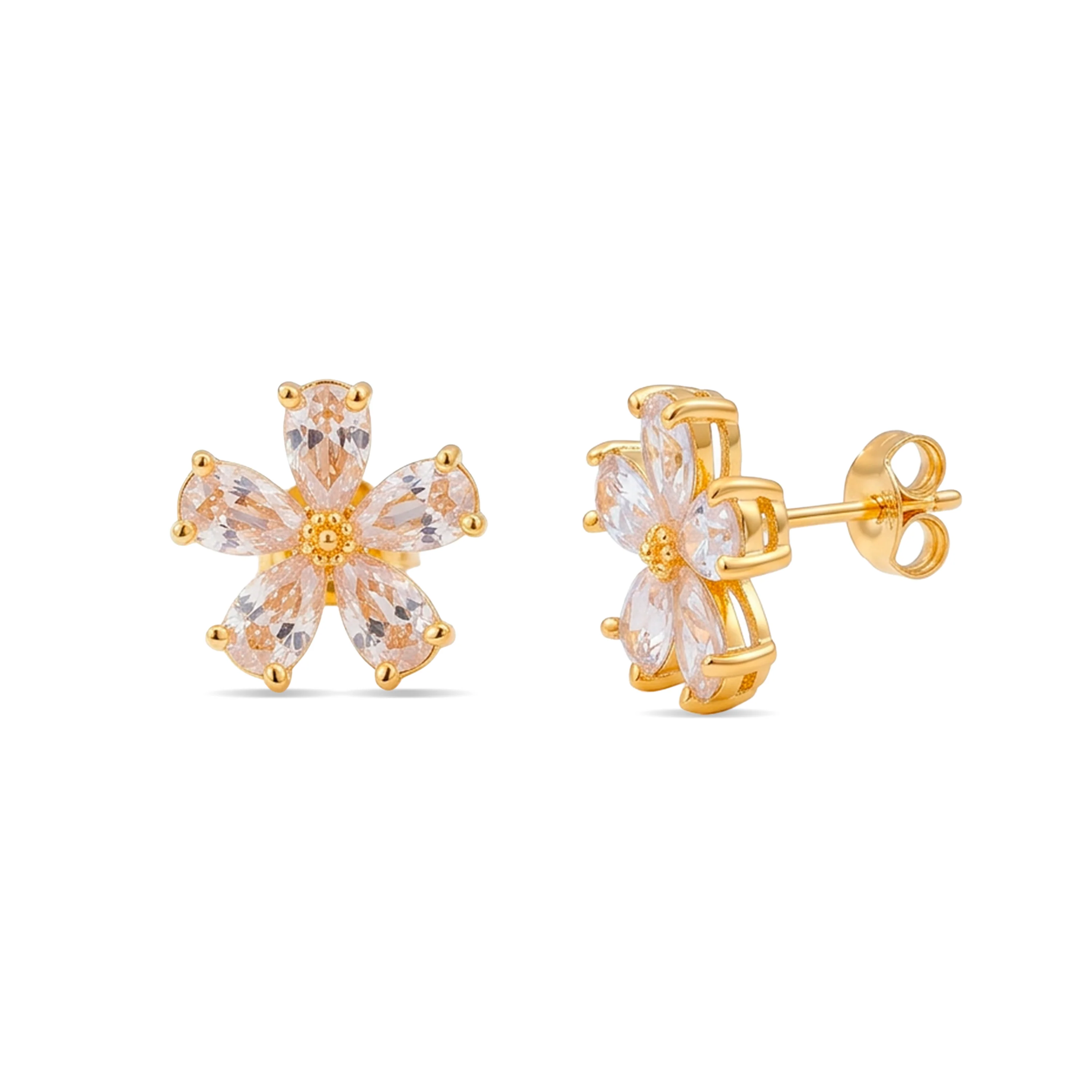 Pendientes de Circonita Brillante acabado en oro amarillo de 18k - Shayus - Image 5
