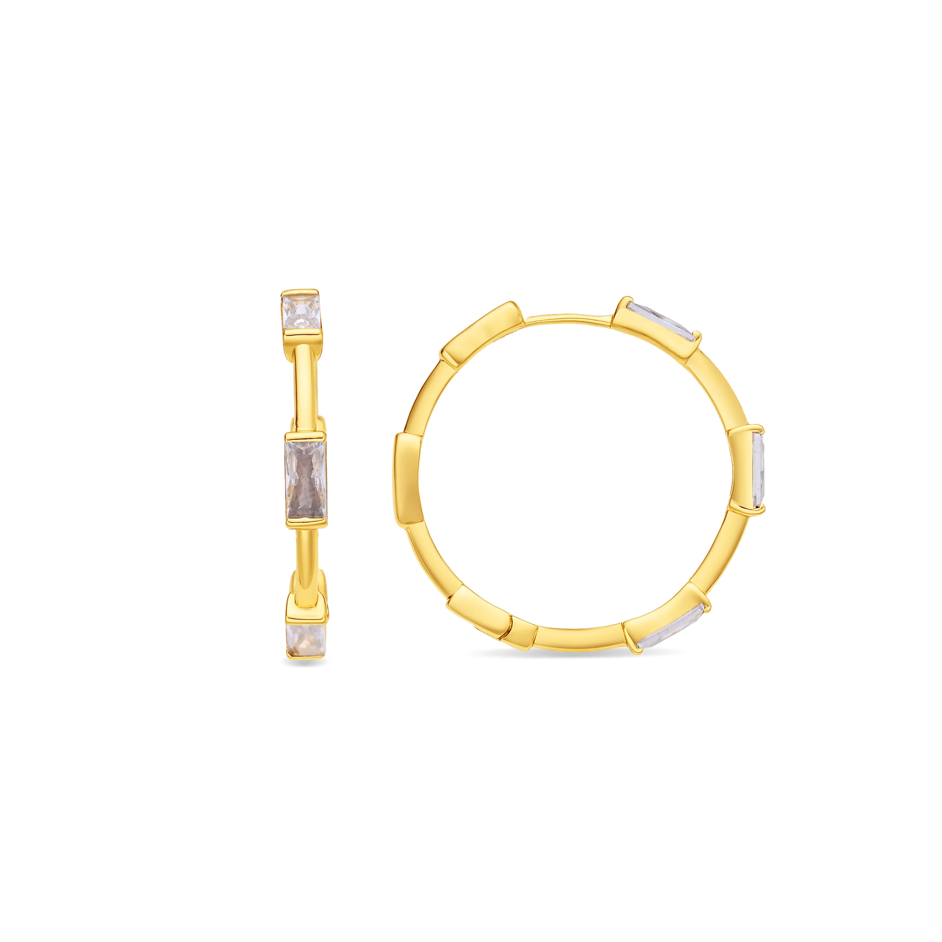 Pendientes de Circonita Brillante acabado en oro amarillo de 18k - Shise
