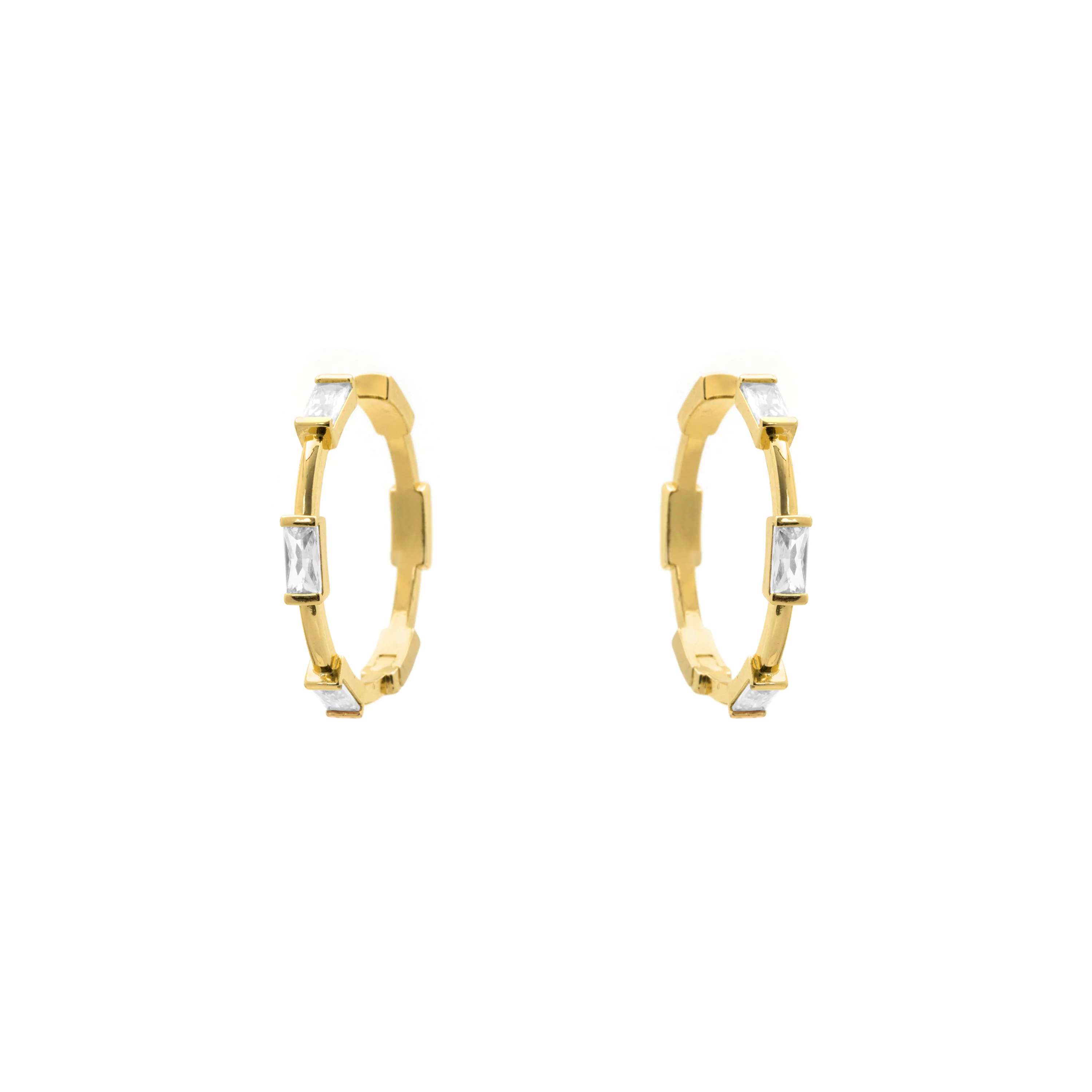 Pendientes de Circonita Brillante acabado en oro amarillo de 18k - Shise - Image 3