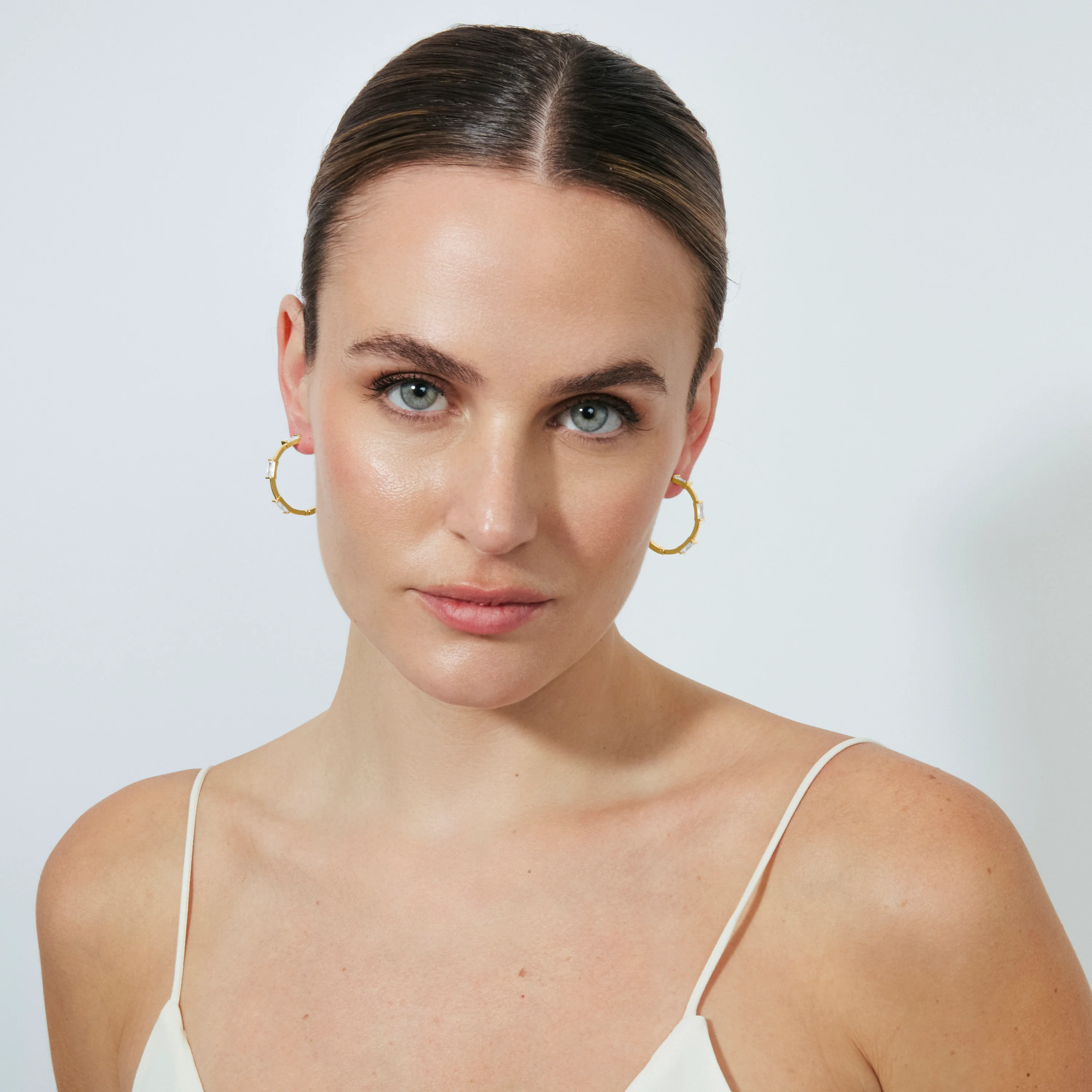 Pendientes de Circonita Brillante acabado en oro amarillo de 18k - Shise - Image 4