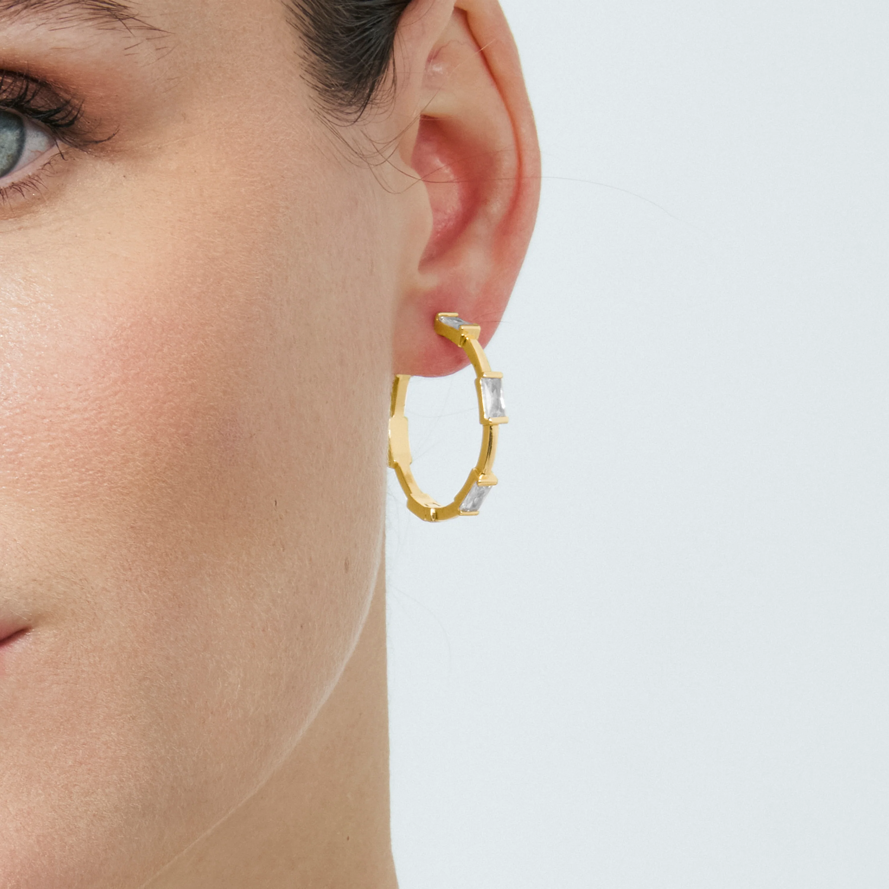Pendientes de Circonita Brillante acabado en oro amarillo de 18k - Shise - Image 6