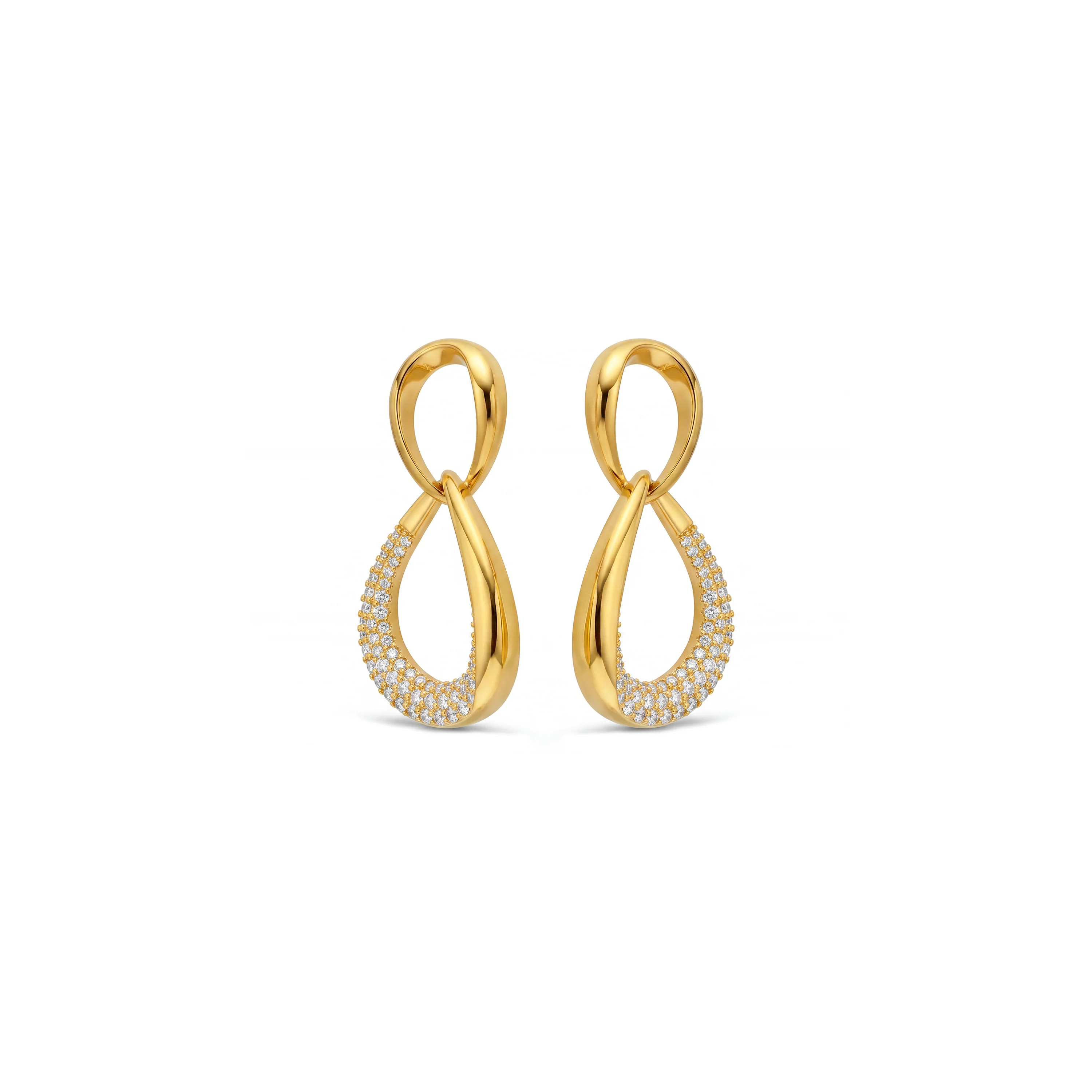 Pendientes de Circonita Brillante acabado en oro amarillo de 18k - Syroth - Image 3