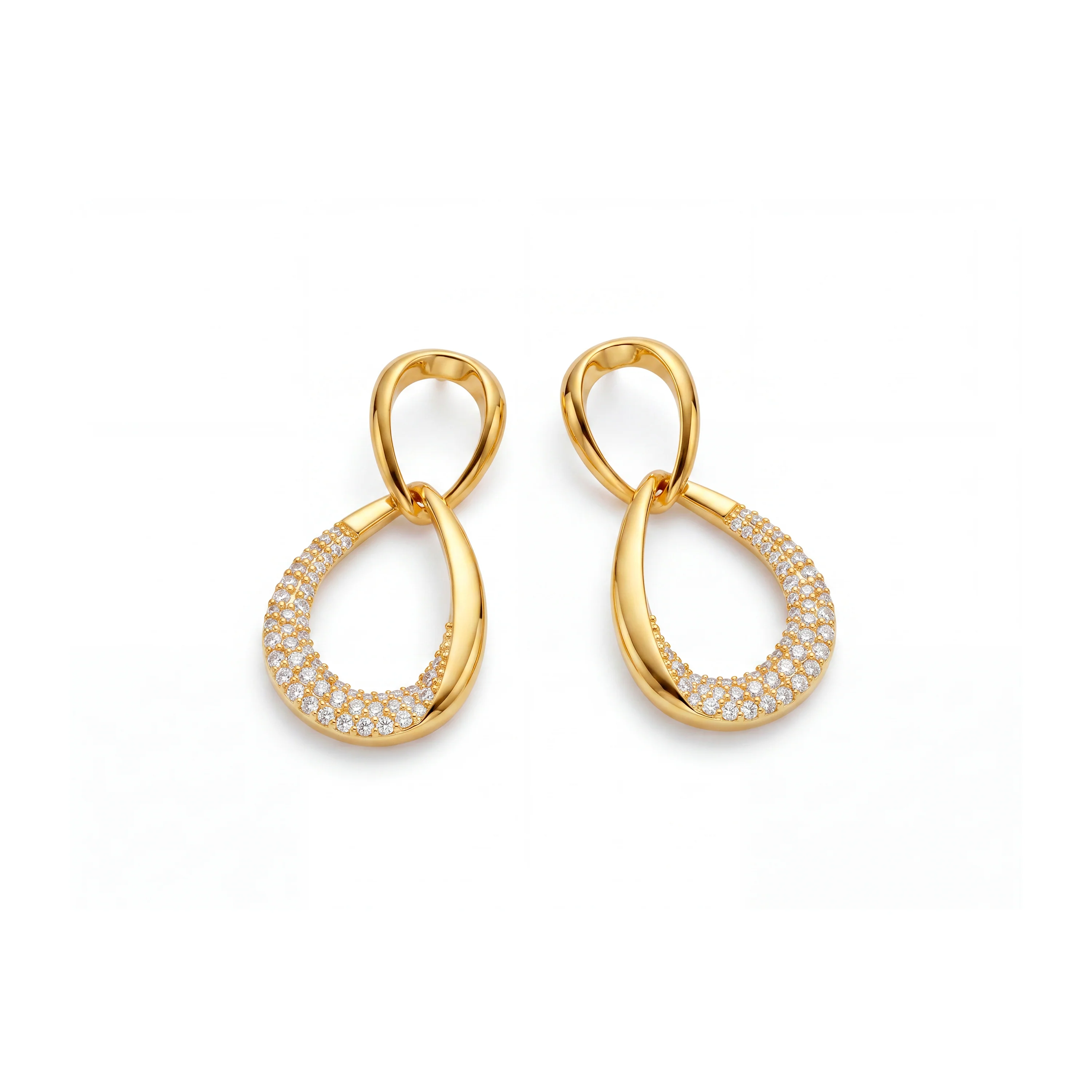 Pendientes de Circonita Brillante acabado en oro amarillo de 18k - Syroth - Image 5