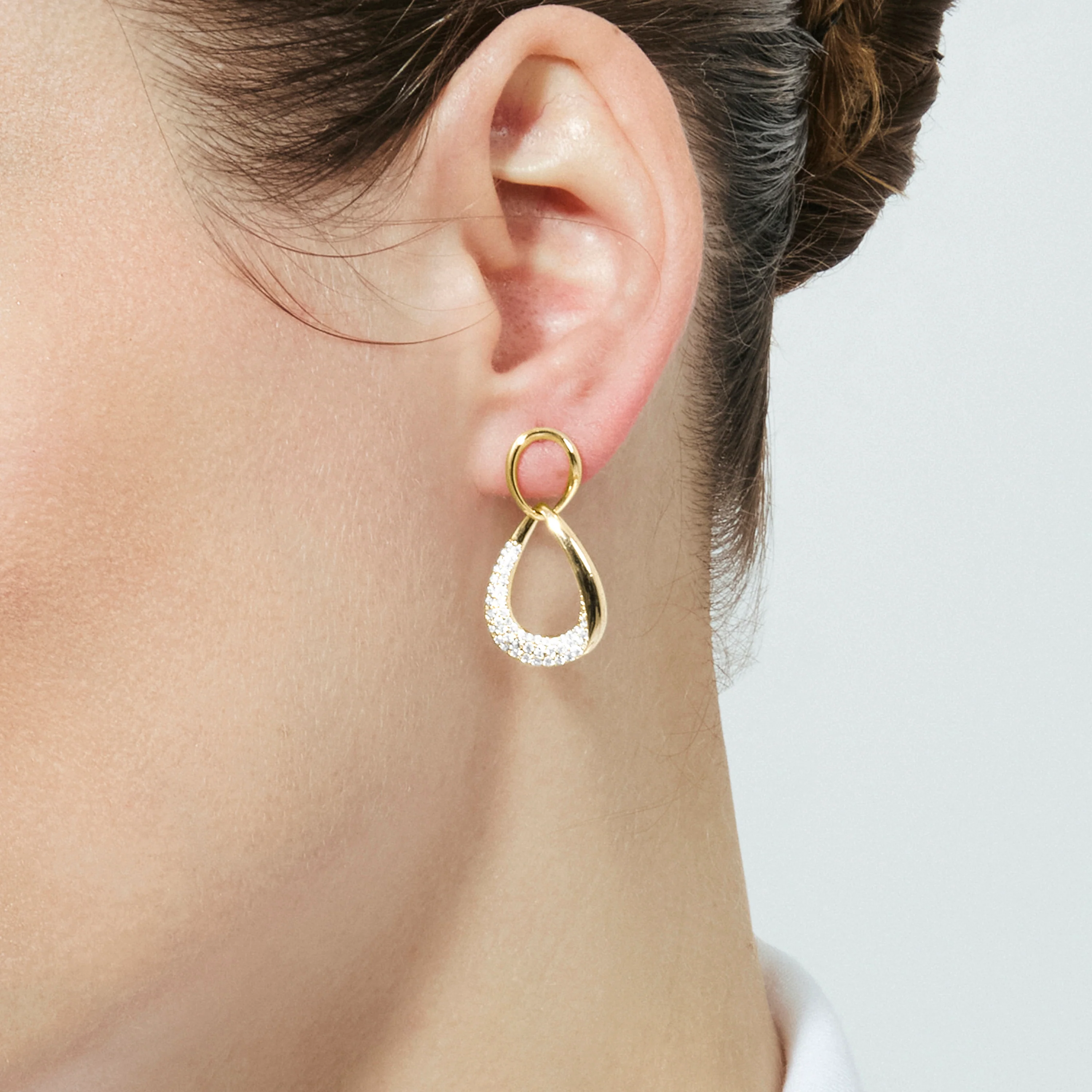 Pendientes de Circonita Brillante acabado en oro amarillo de 18k - Syroth - Image 6