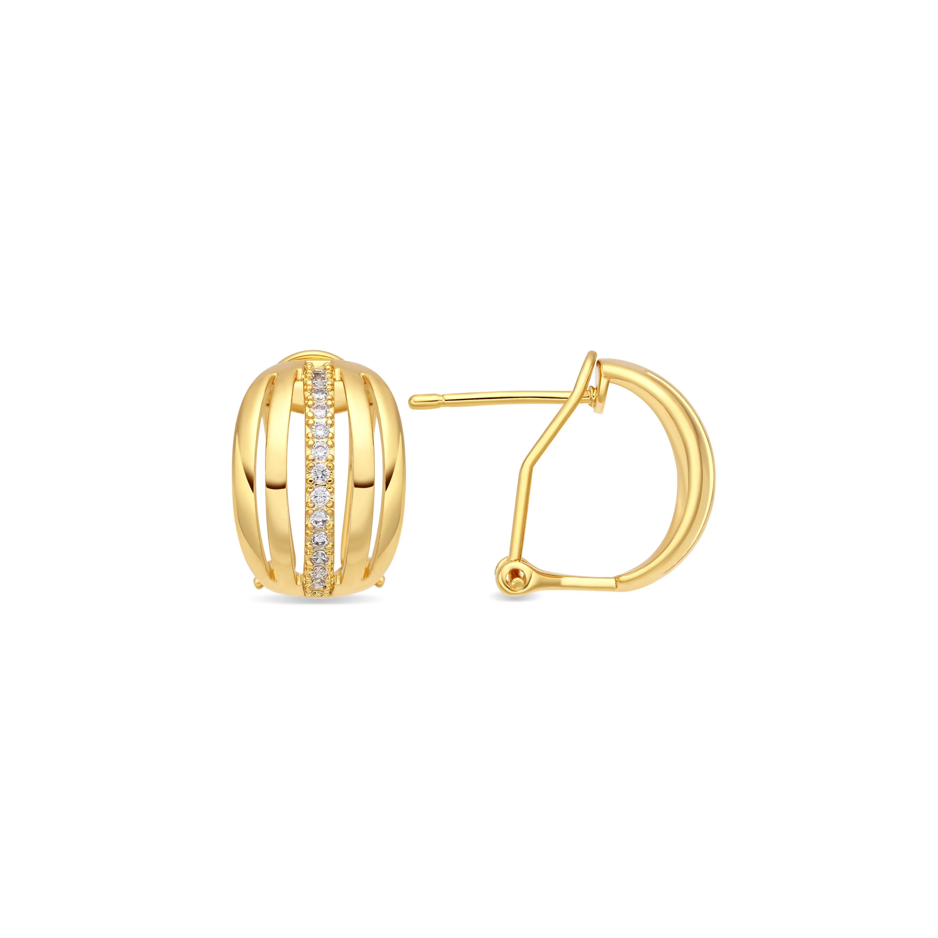 Pendientes de Circonita Brillante acabado en oro amarillo de 18k - Yufar