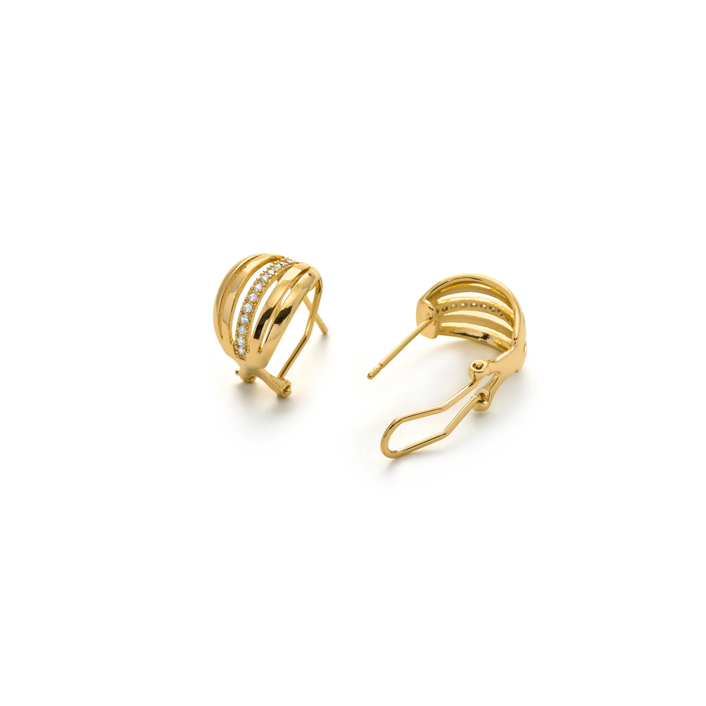 Pendientes de Circonita Brillante acabado en oro amarillo de 18k - Yufar - Image 3