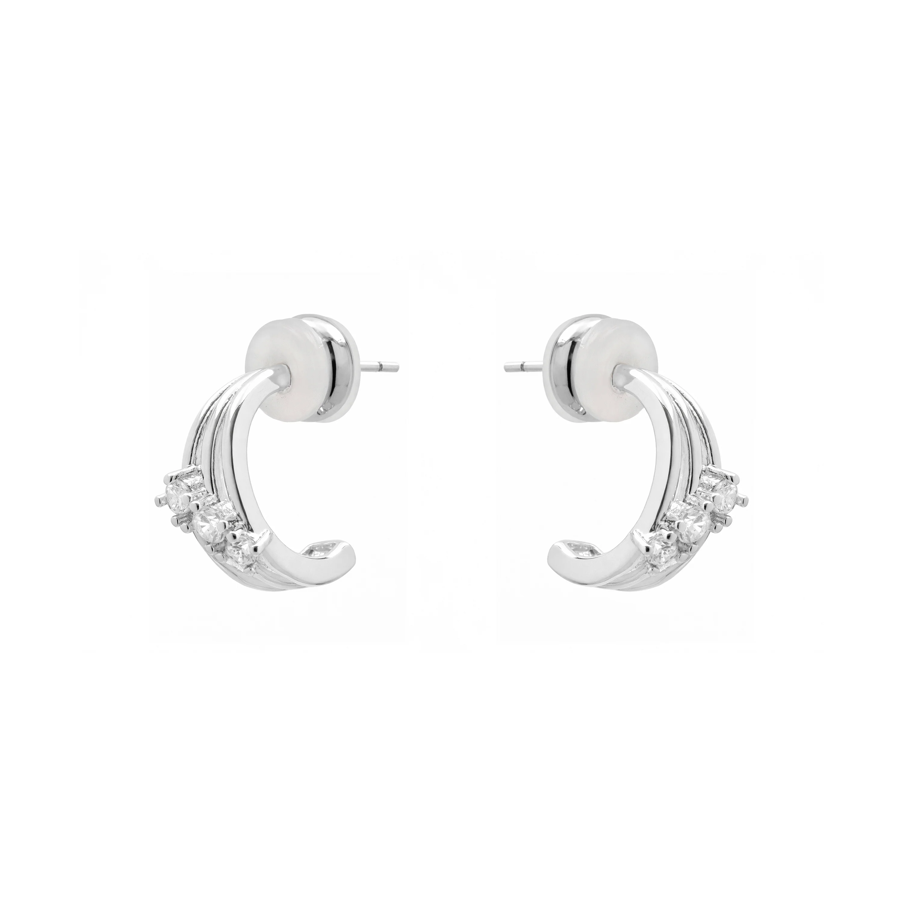 Pendientes de Circonita Brillante Acabado En Plata - Folex - Image 5