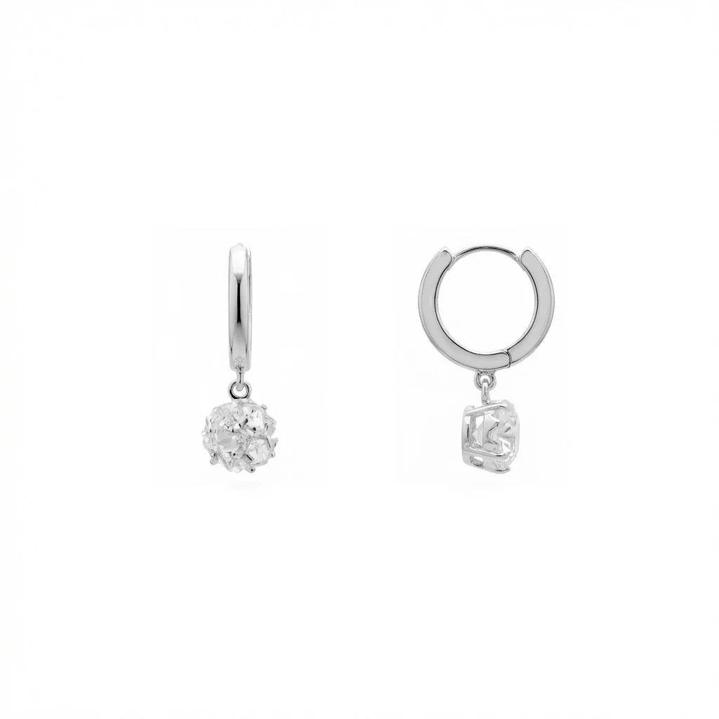 Pendientes de Circonita Brillante Acabado En Plata - Imruq
