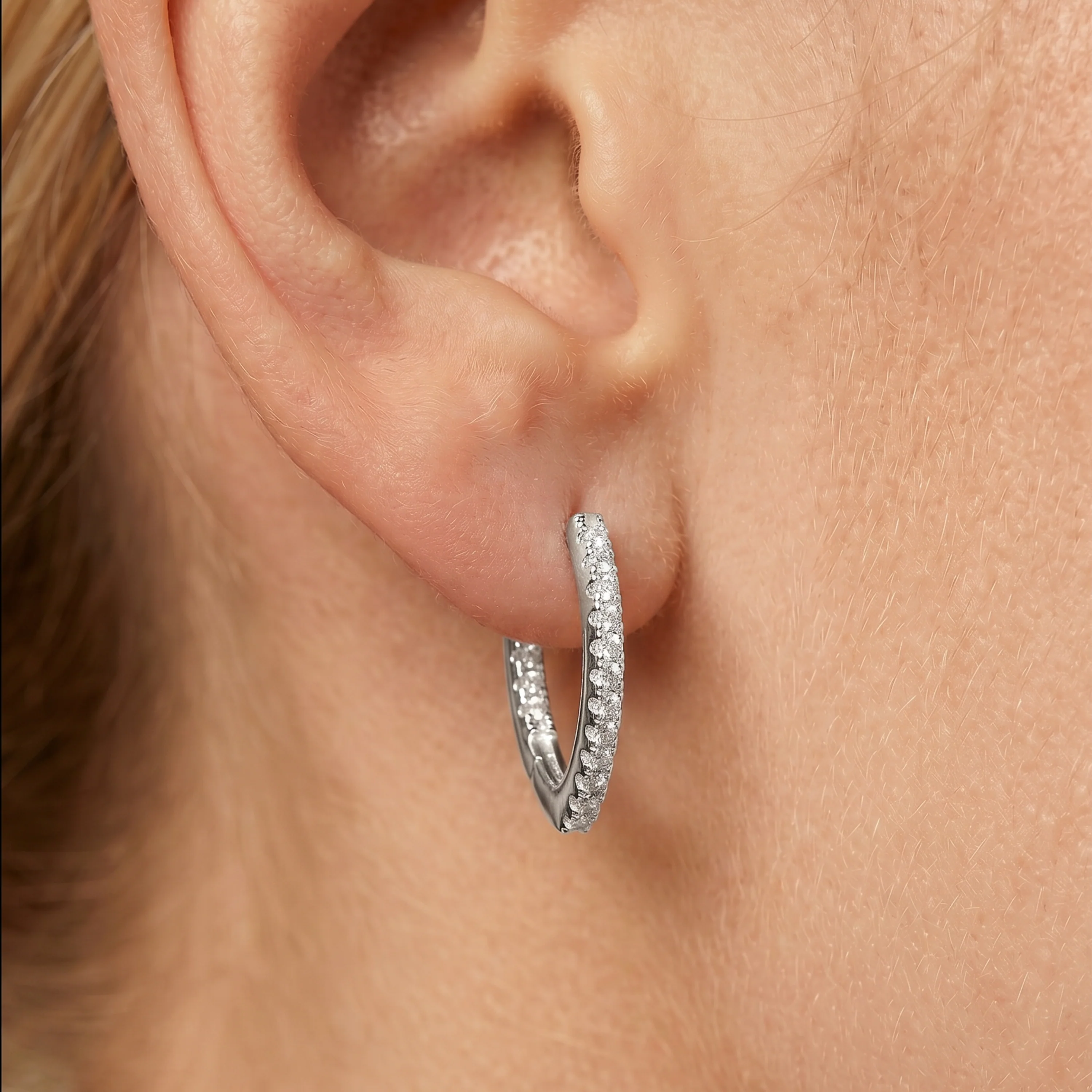 Pendientes de Circonita Brillante acabado en rodio - Emin - Image 6