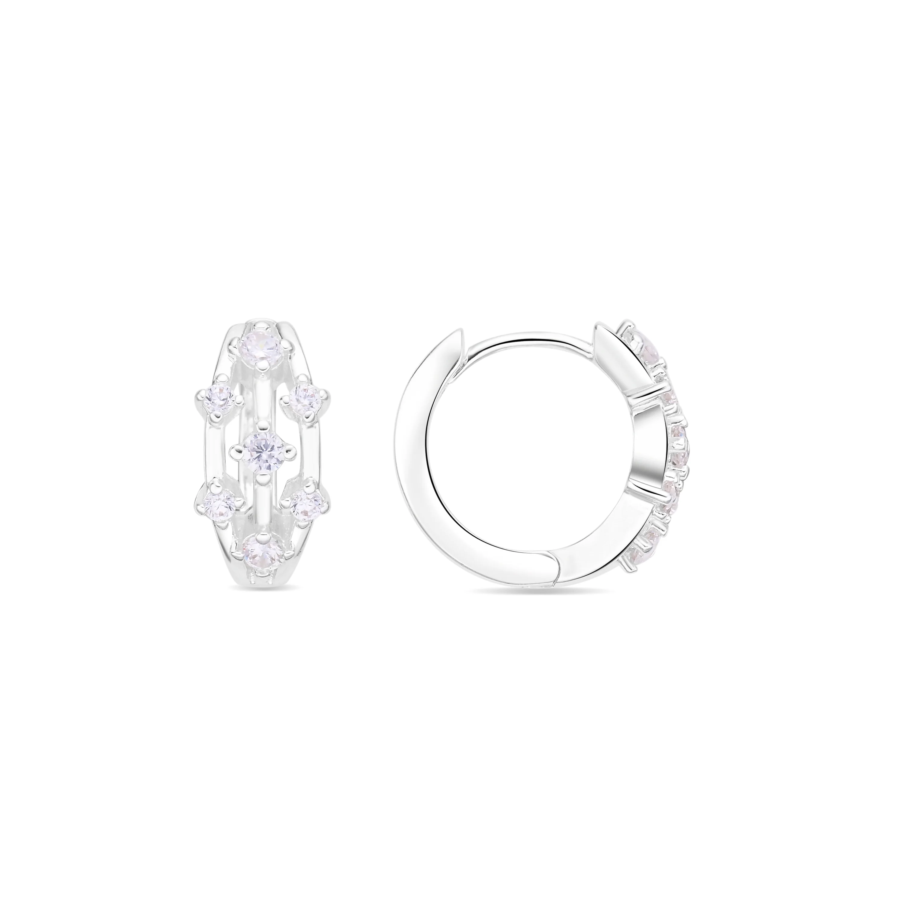 Pendientes de Circonita Brillante acabado en rodio - Issal