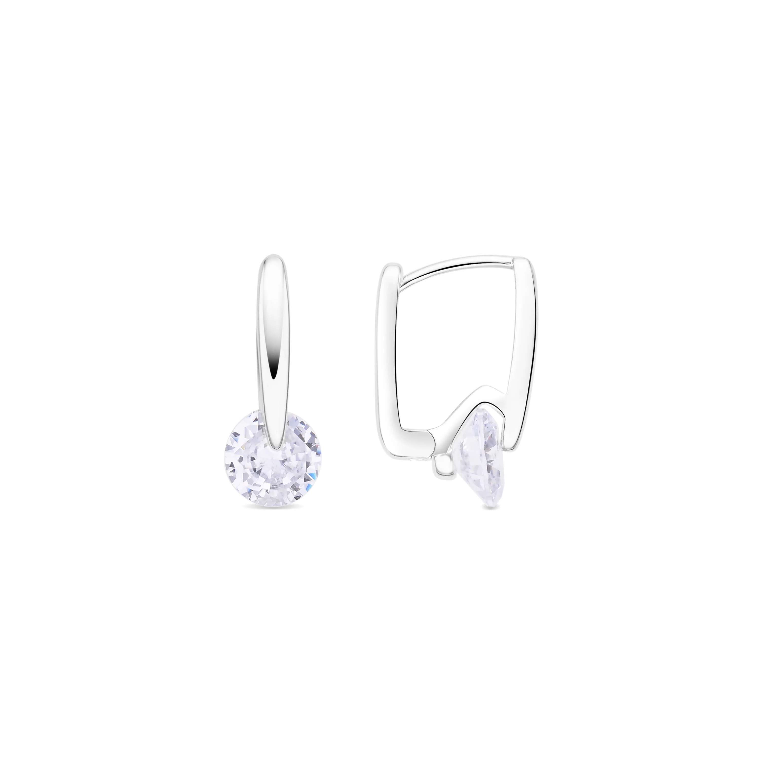 Pendientes de Circonita Brillante acabado en rodio - Loranli