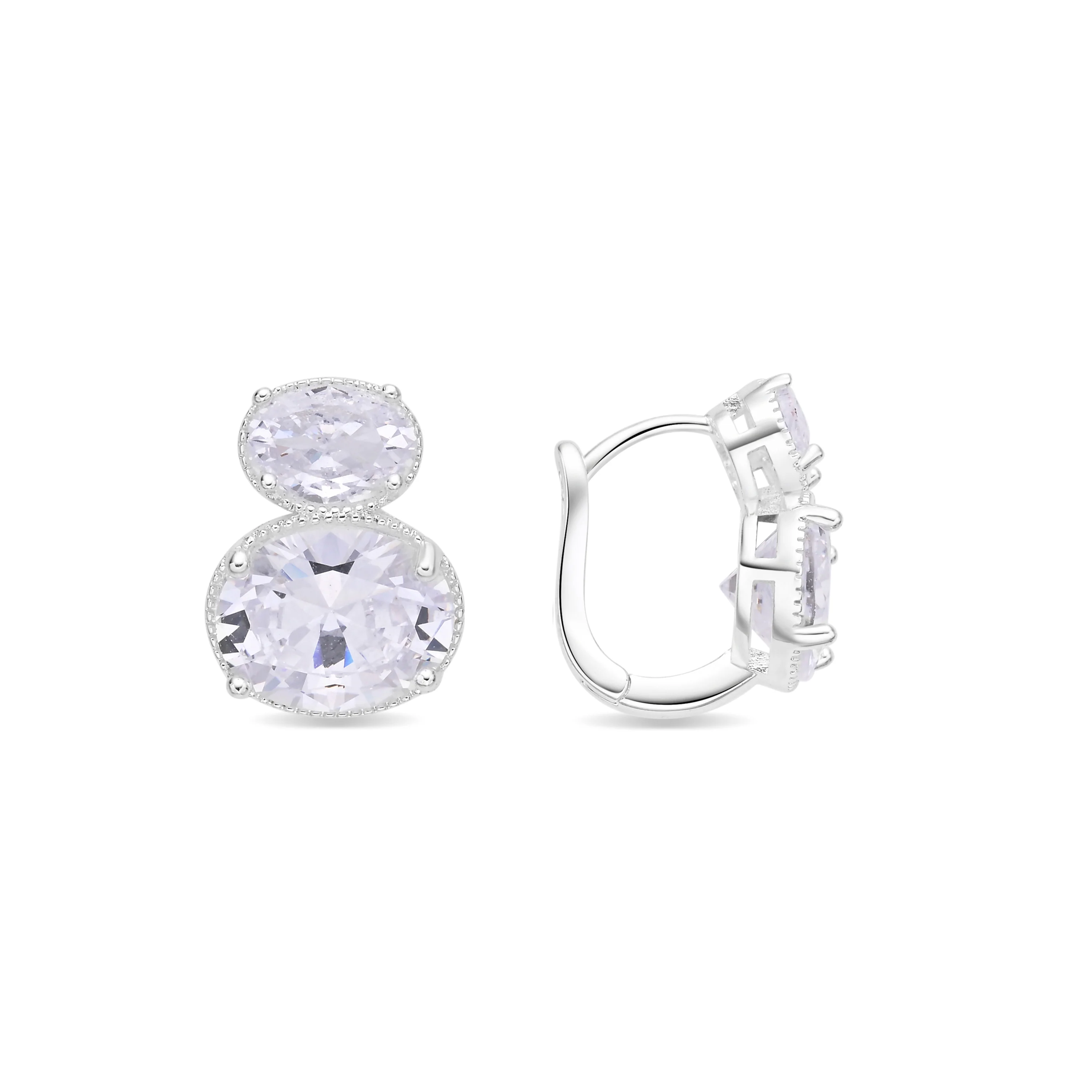 Pendientes de Circonita Brillante acabado en rodio - Silku