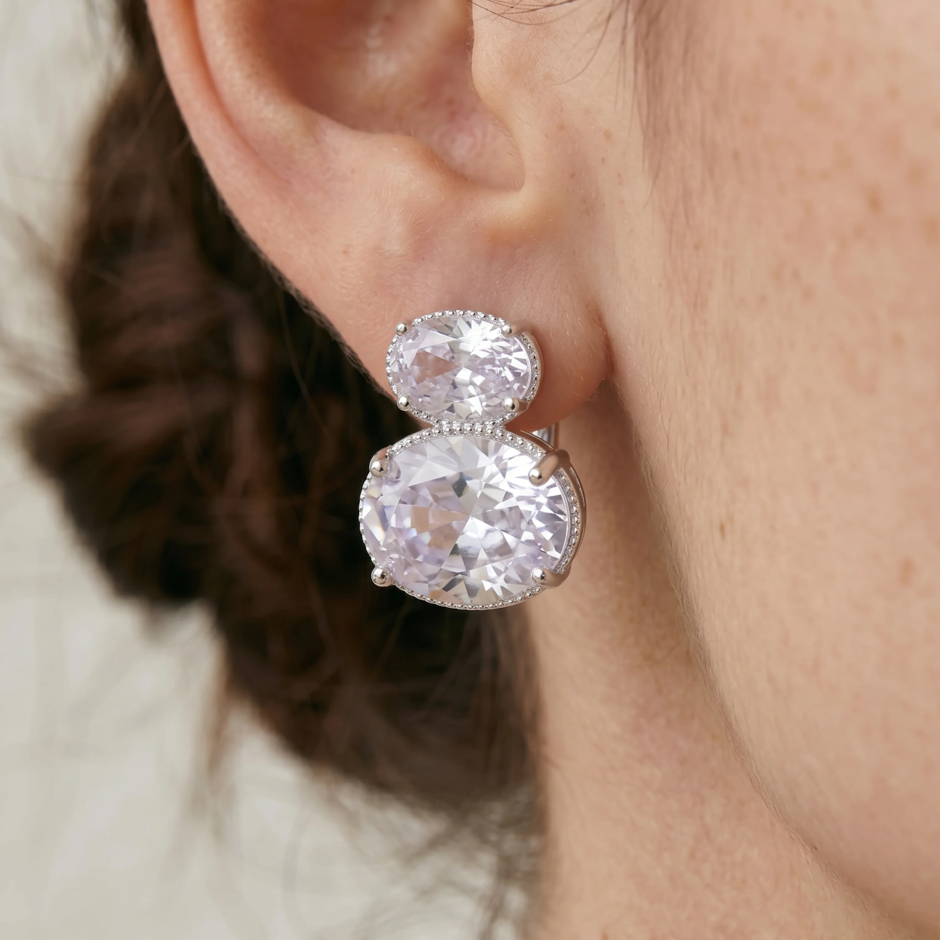 Pendientes de Circonita Brillante acabado en rodio - Silku - Image 3