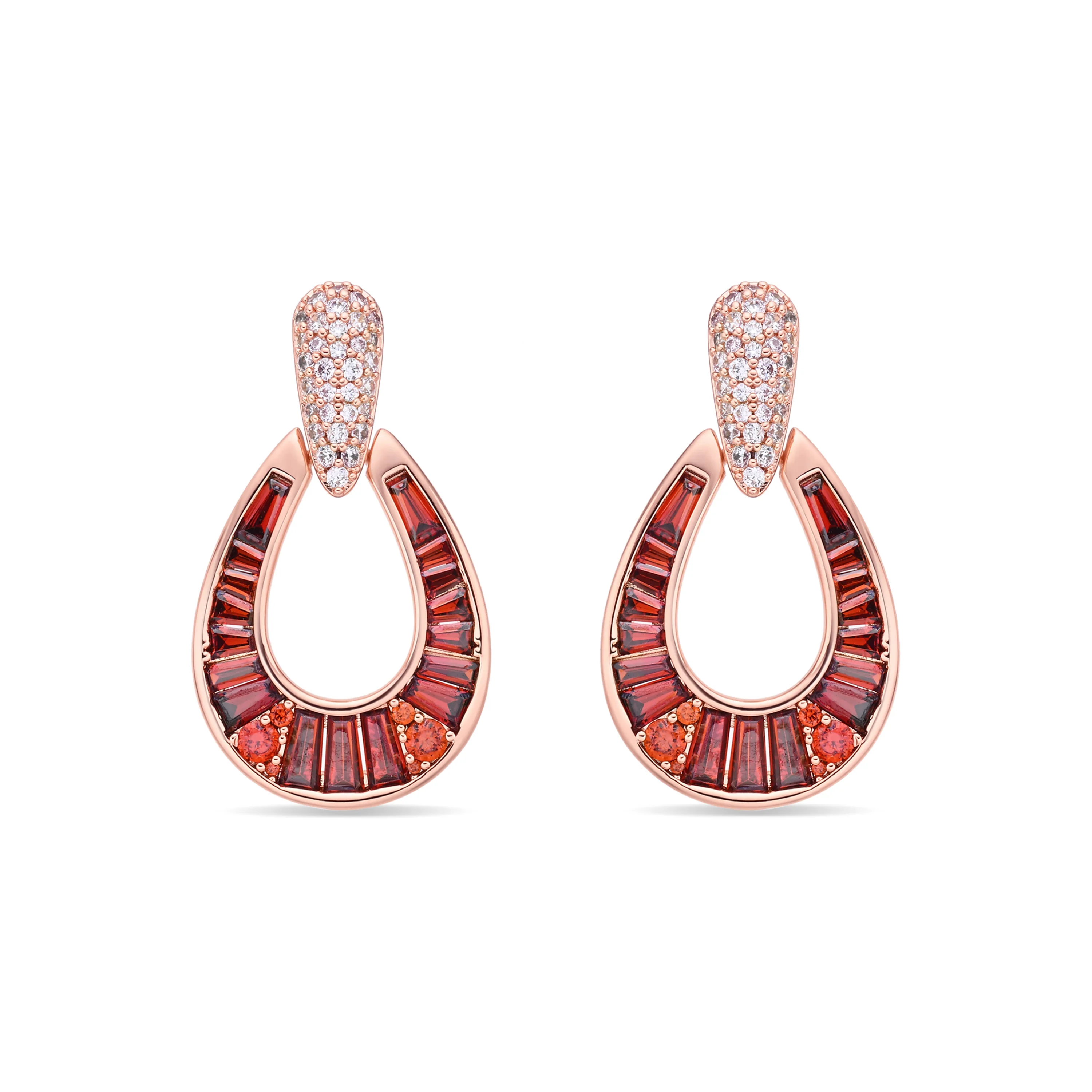 Pendientes de Circonita Ópalo de Fuego acabado en oro rosa de 18k - Beavil