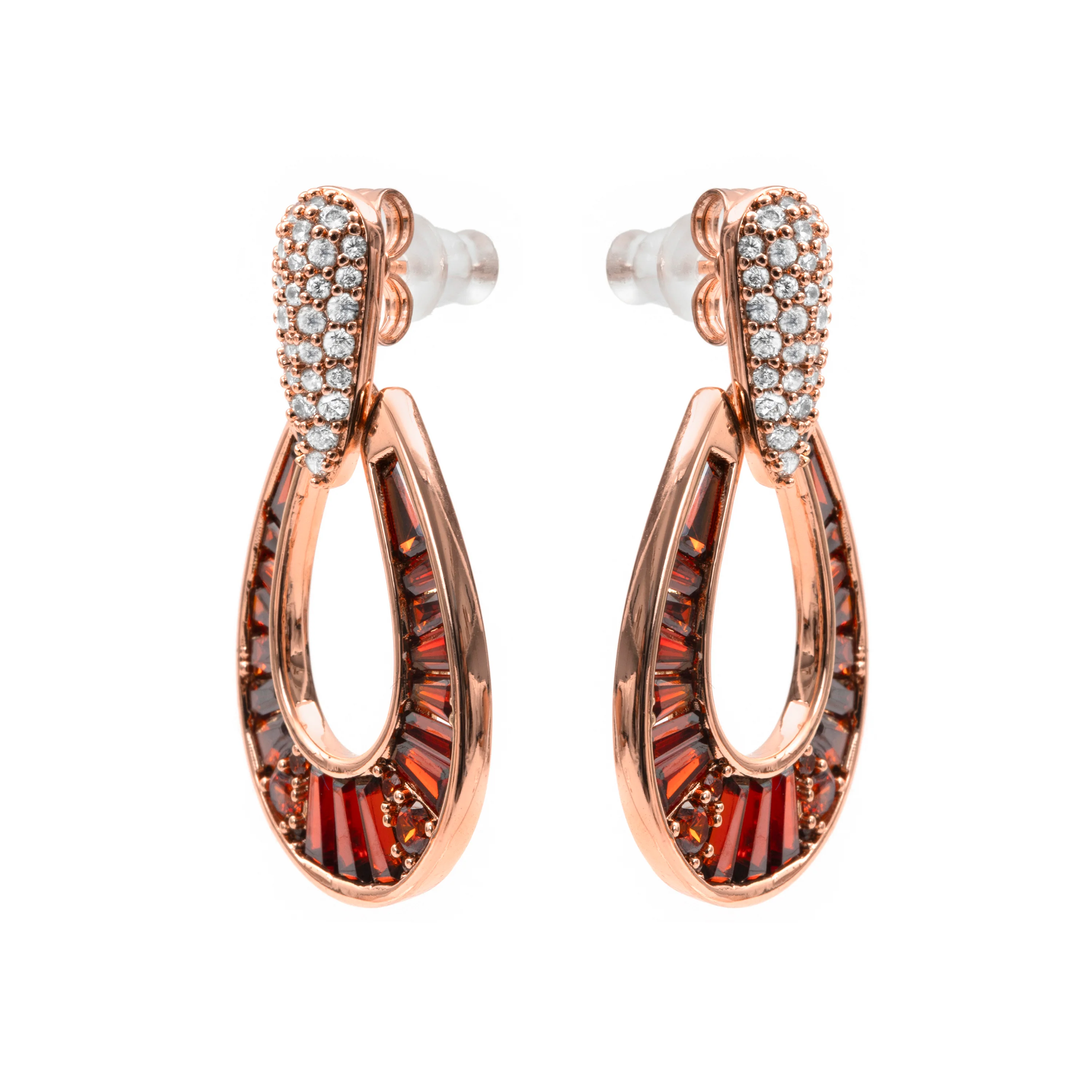 Pendientes de Circonita Ópalo de Fuego acabado en oro rosa de 18k - Beavil - Image 3
