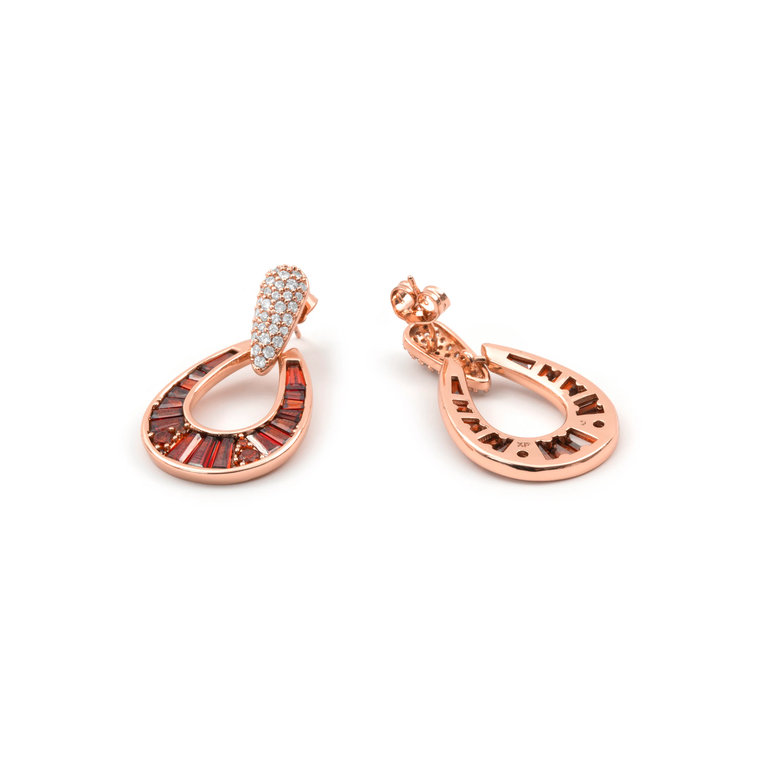 Pendientes de Circonita Ópalo de Fuego acabado en oro rosa de 18k - Beavil - Image 5