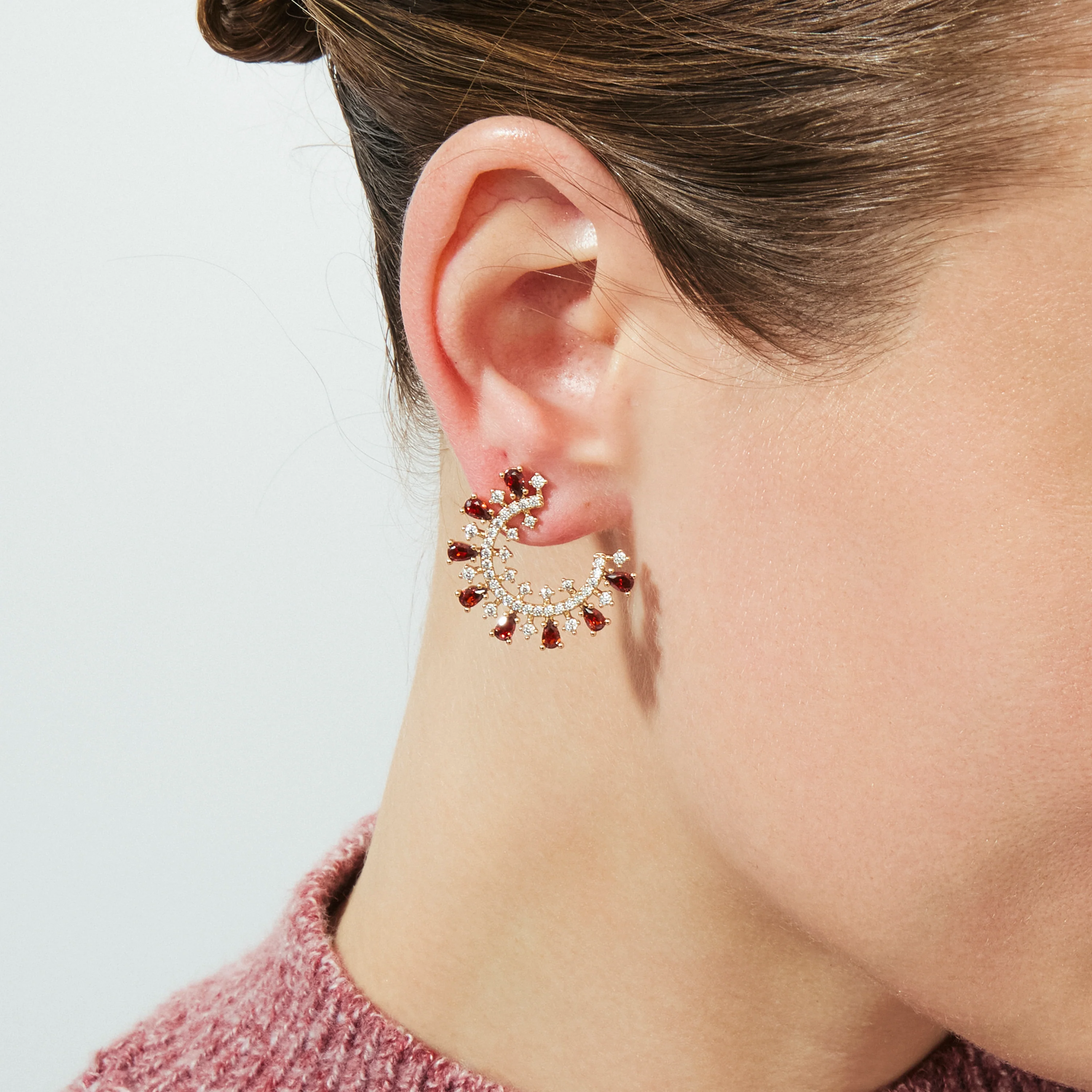 Pendientes de Circonita Ópalo de Fuego acabado en oro rosa de 18k - Boys - Image 6