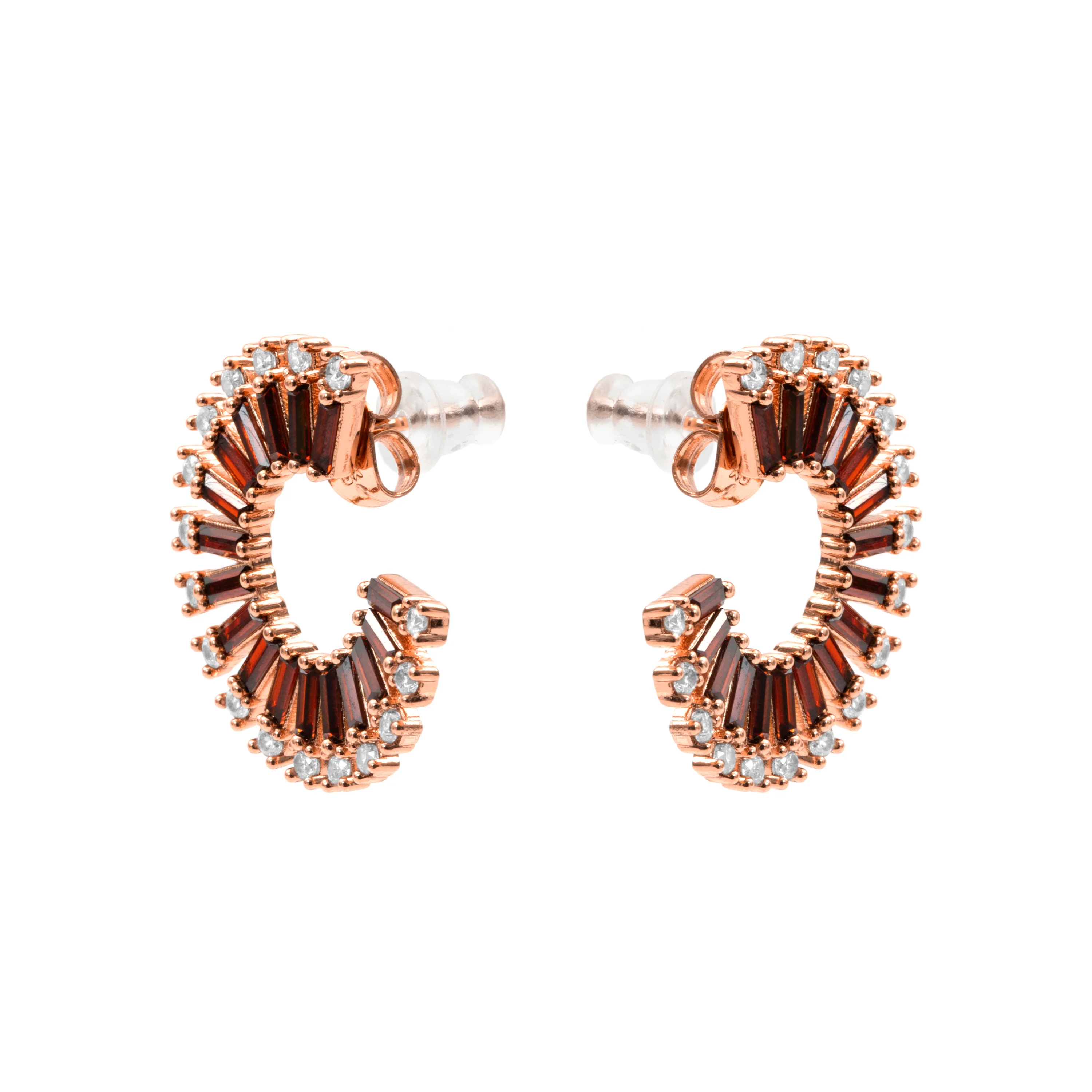Pendientes de Circonita Ópalo de Fuego acabado en oro rosa de 18k - Umres - Image 3