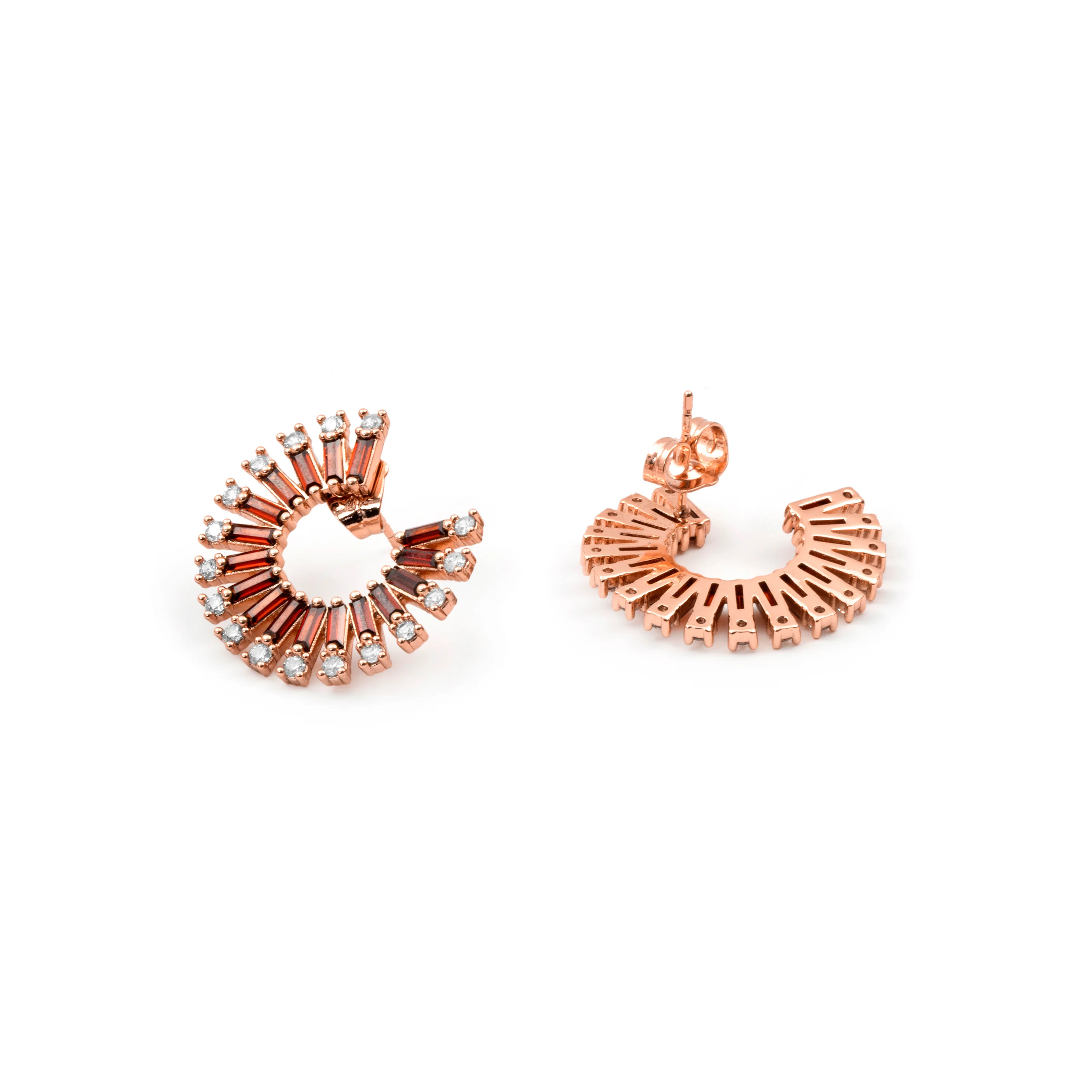 Pendientes de Circonita Ópalo de Fuego acabado en oro rosa de 18k - Umres - Image 5
