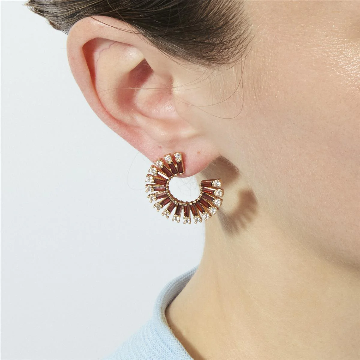 Pendientes de Circonita Ópalo de Fuego acabado en oro rosa de 18k - Umres - Image 6