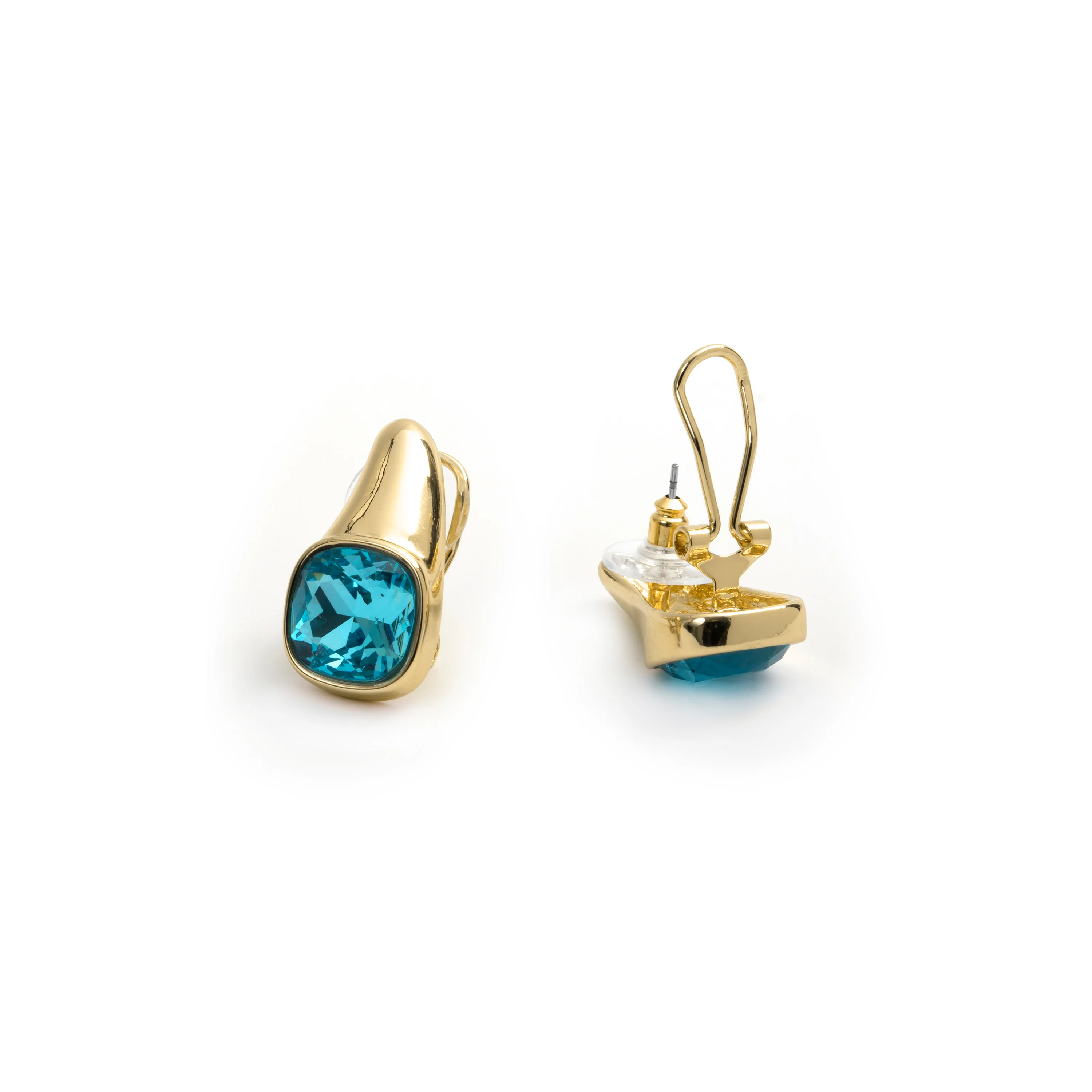 Pendientes de Cristal Azul acabado en oro amarillo de 18k - Ione - Image 5