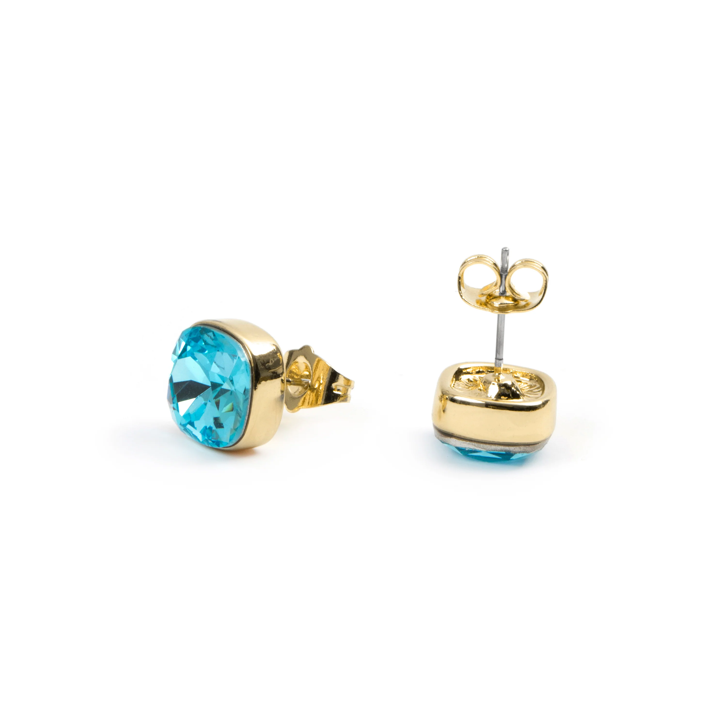 Pendientes de Cristal Azul acabado en oro amarillo de 18k - Kibuki - Image 5