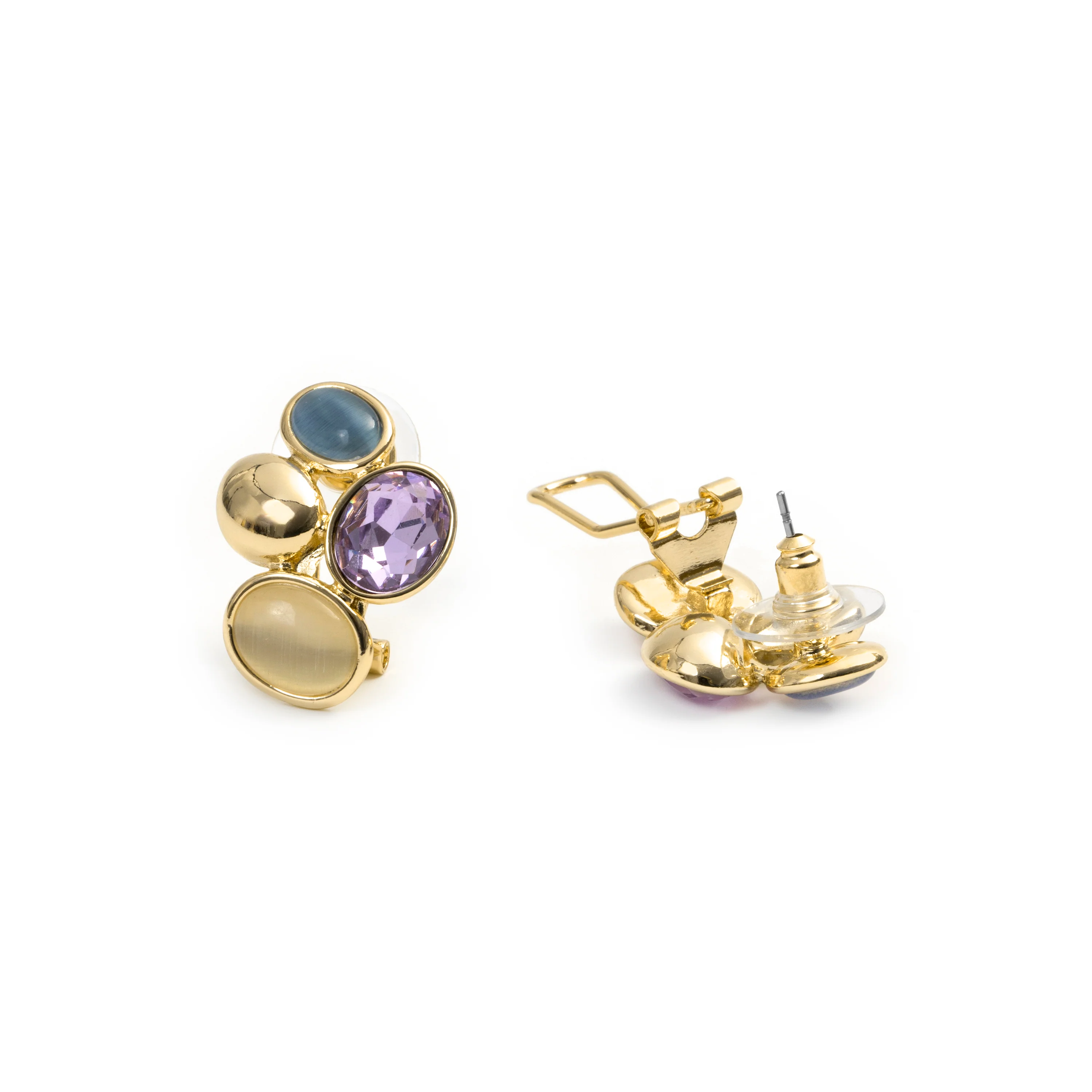 Pendientes de Cristal Morado acabado en oro amarillo de 18k - Sionu - Image 5