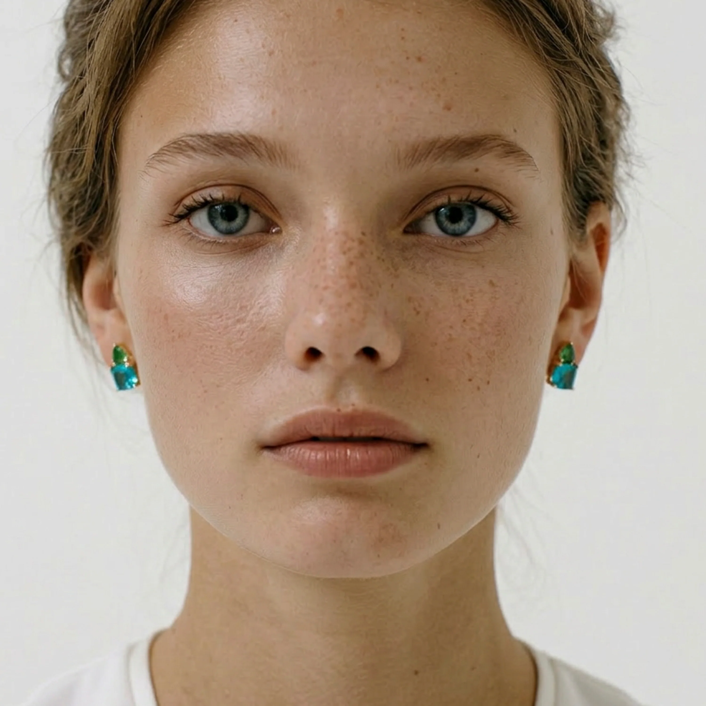 Pendientes de Cuarzo hidrotermal verde paraiba acabado en oro amarillo de 18k - Ilkan - Image 4