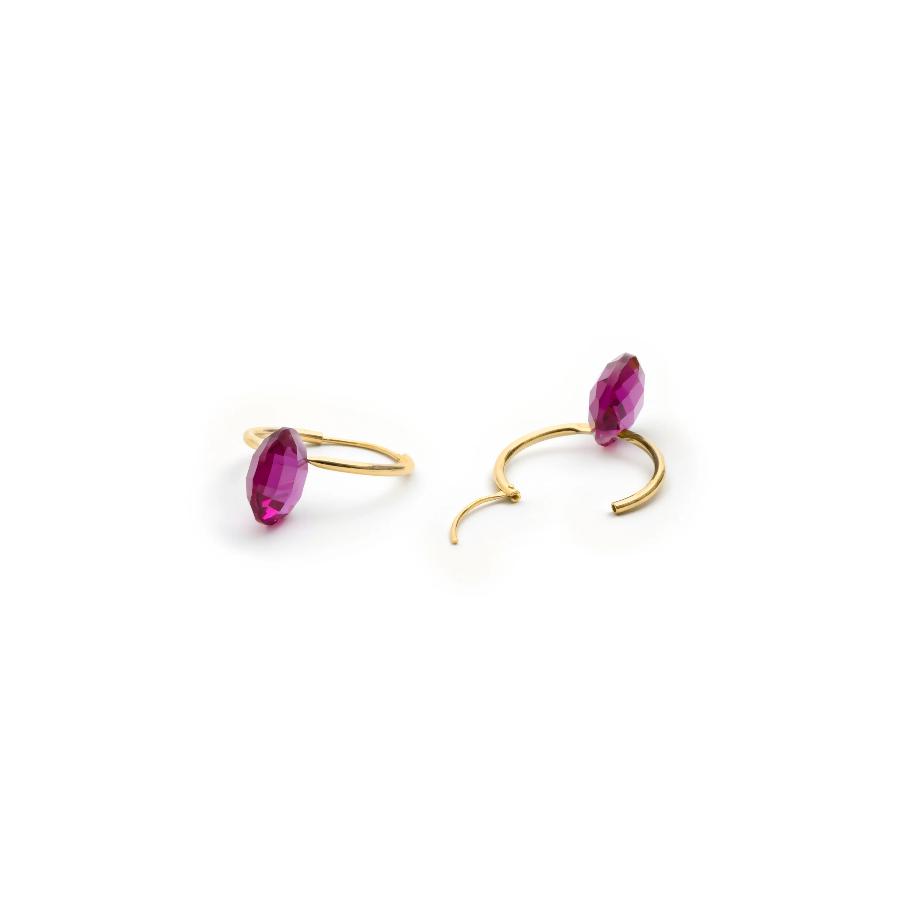 Pendientes de Cuarzo Hidrotermal Amatista acabado en oro amarillo de 18k - Jafam - Image 5