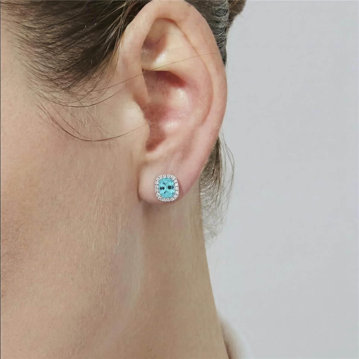 Pendientes de Cuarzo Hidrotermal Verde Paraiba acabado en rodio - Lynor - Image 6