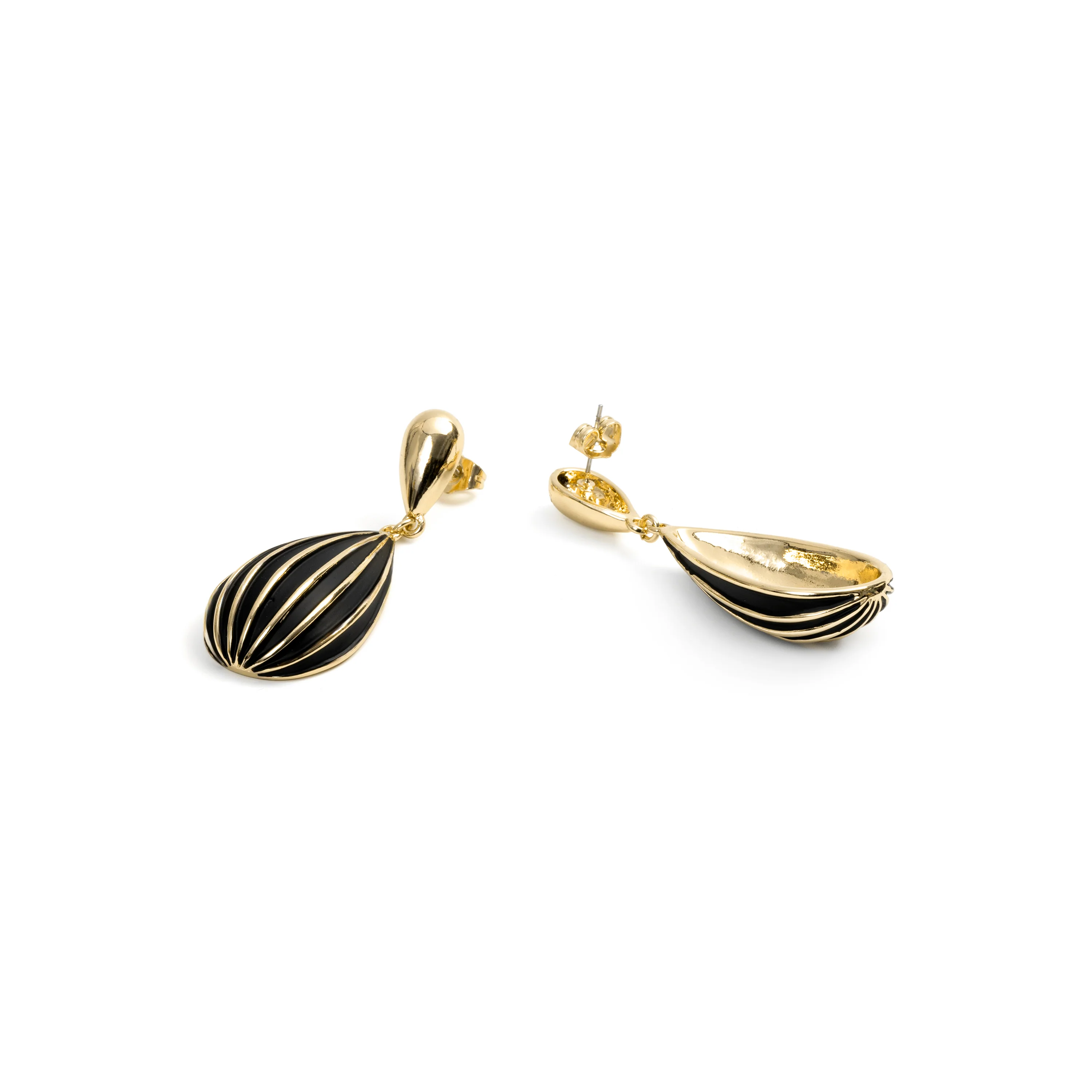 Pendientes de Lacado Negro acabado en oro amarillo de 18k - Belin - Image 5