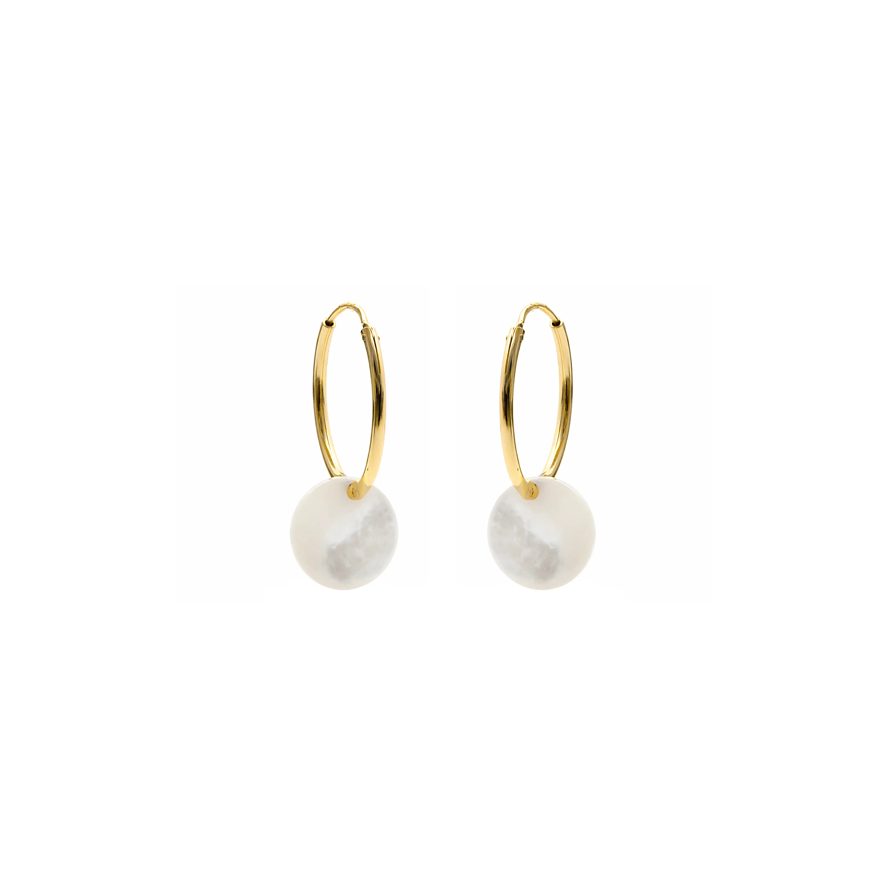 Pendientes de Madreperla Blanca acabado en oro amarillo de 18k - Jafam - Image 3