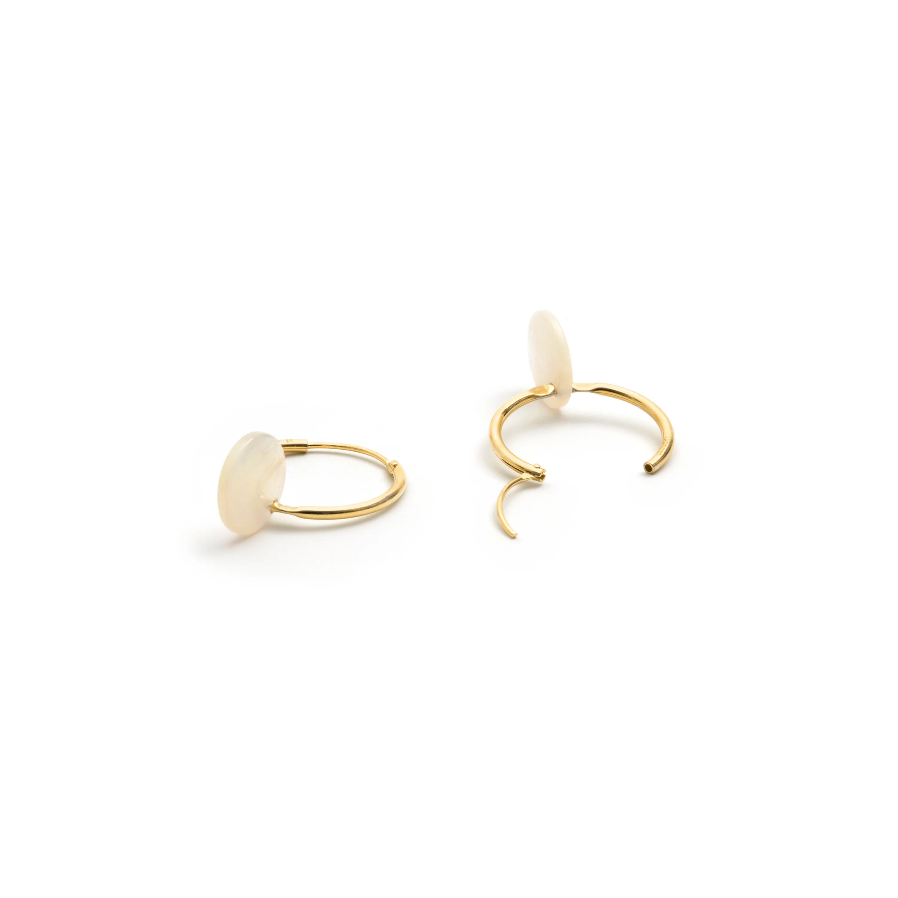 Pendientes de Madreperla Blanca acabado en oro amarillo de 18k - Jafam - Image 5