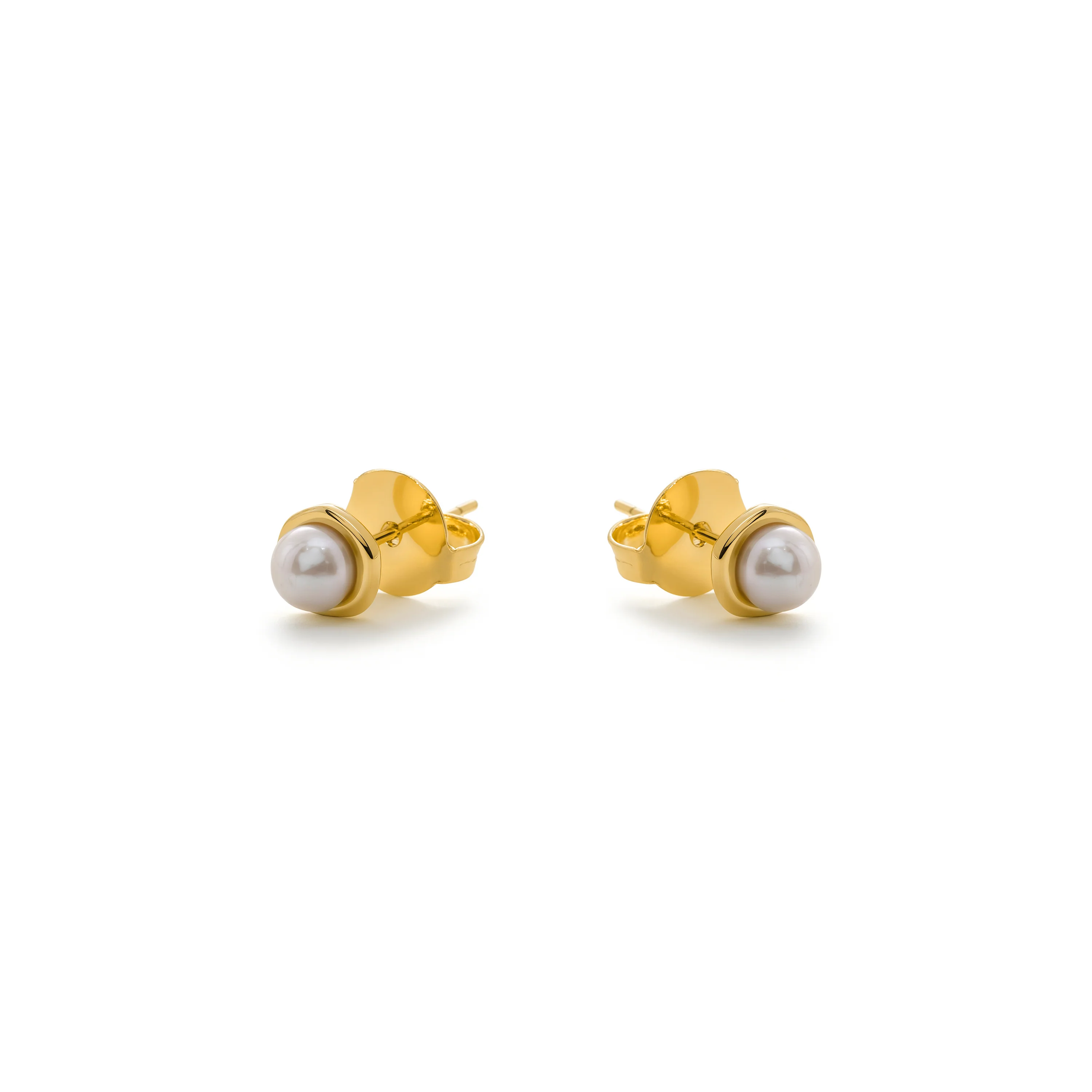 Pendientes de Perla Blanca acabado en oro amarillo de 18k - Oha - Image 2