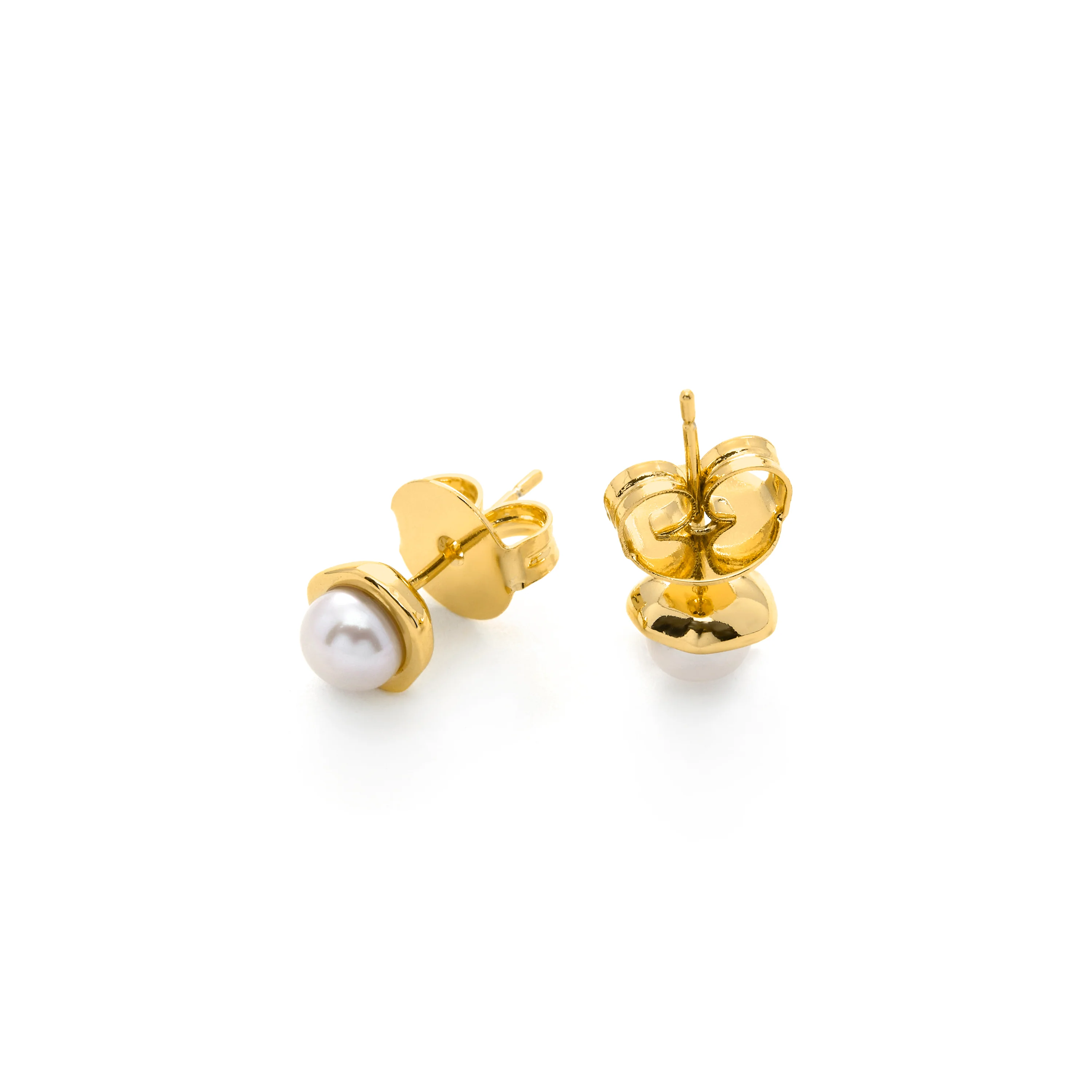 Pendientes de Perla Blanca acabado en oro amarillo de 18k - Oha - Image 3