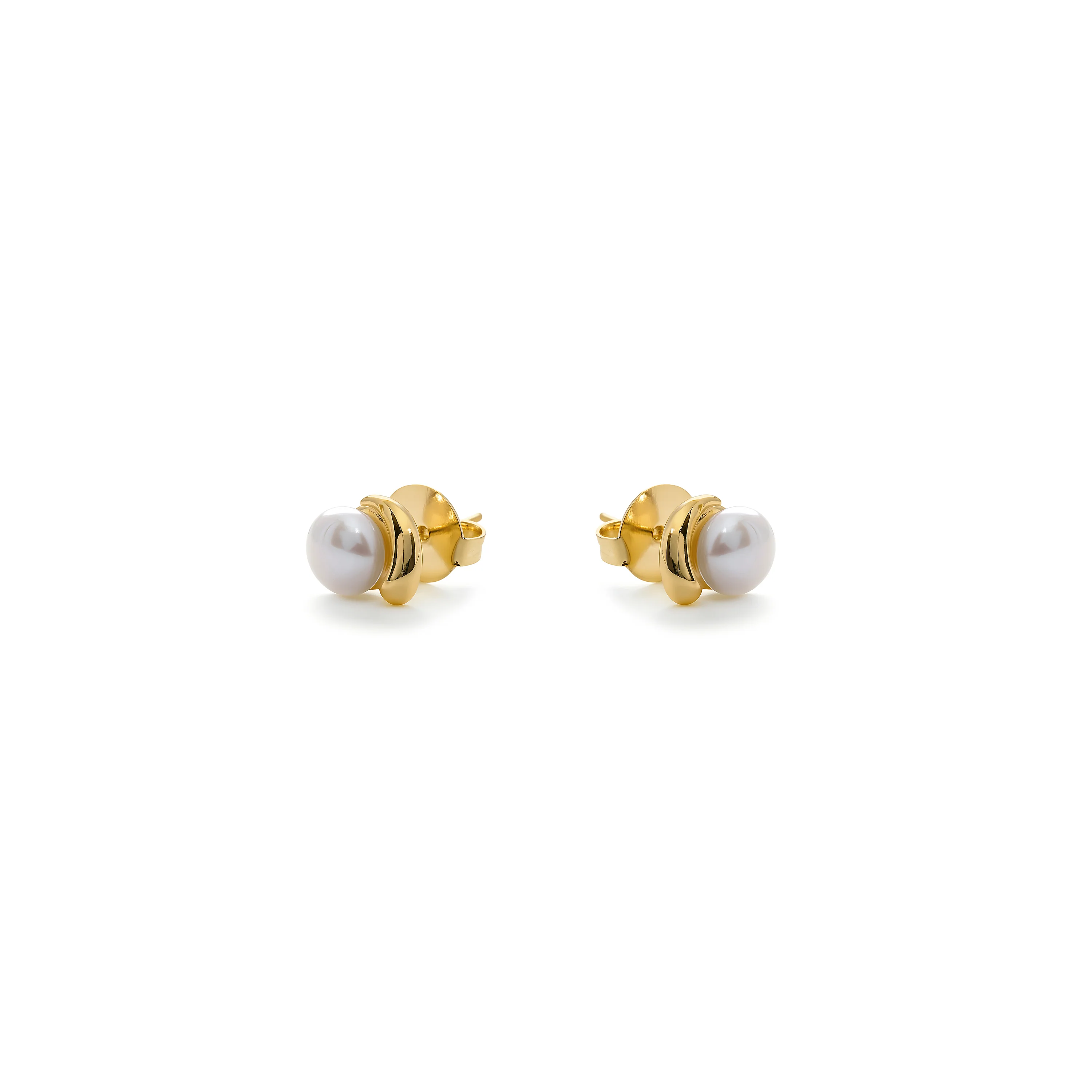 Pendientes de Perla Blanca acabado en oro amarillo de 18k - Zola - Image 3
