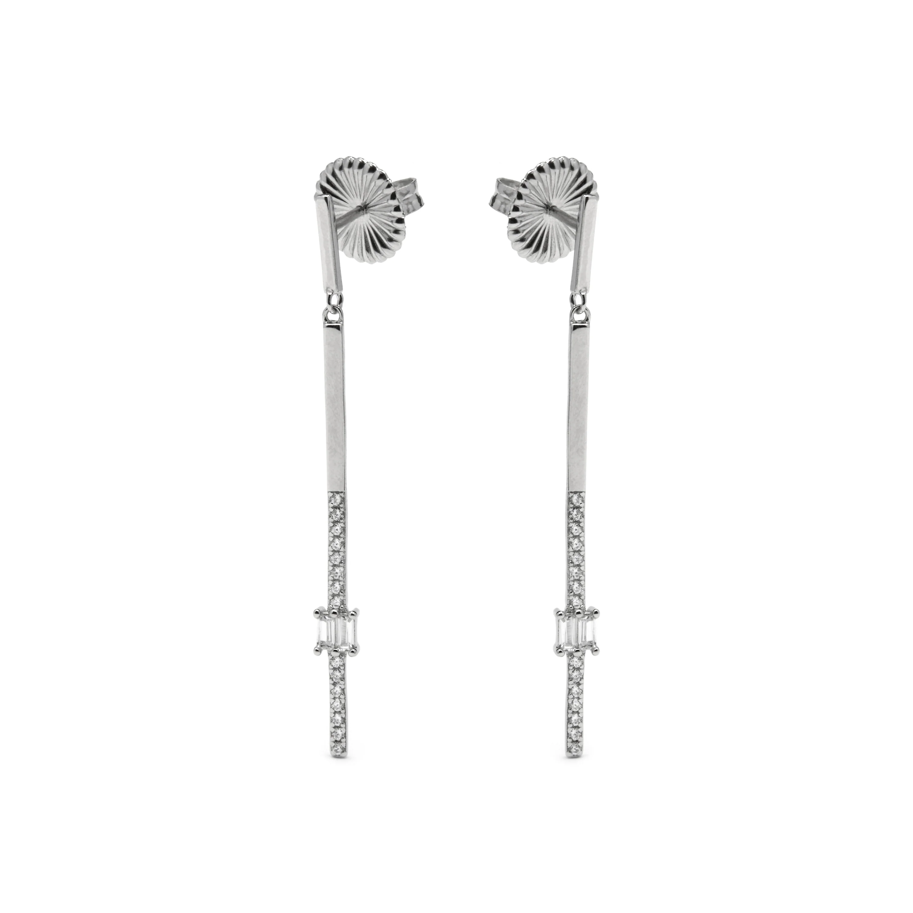Pendientes de Plata de Ley 925 y Circonita Brillante acabado rodio - Yacko - Image 3
