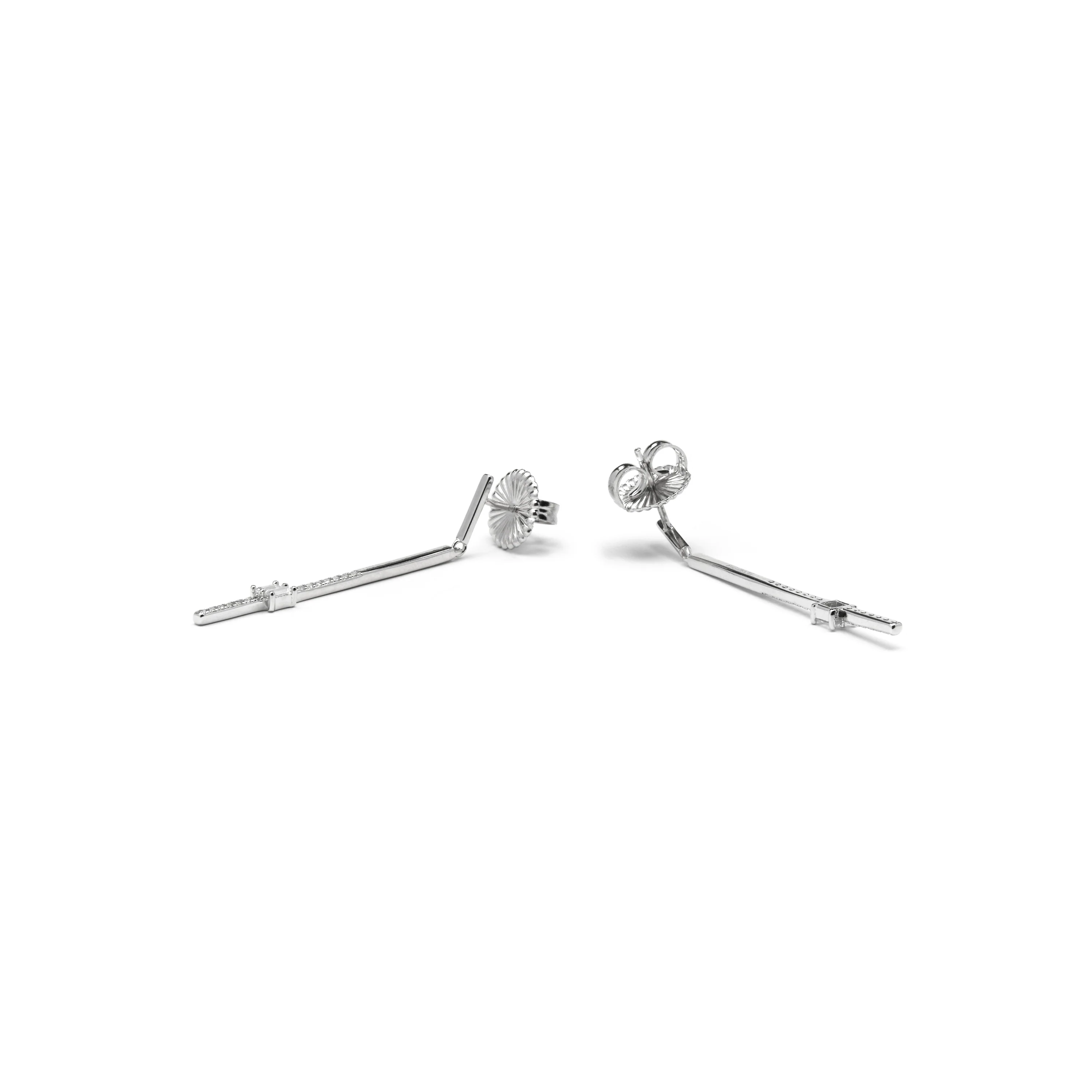Pendientes de Plata de Ley 925 y Circonita Brillante acabado rodio - Yacko - Image 5