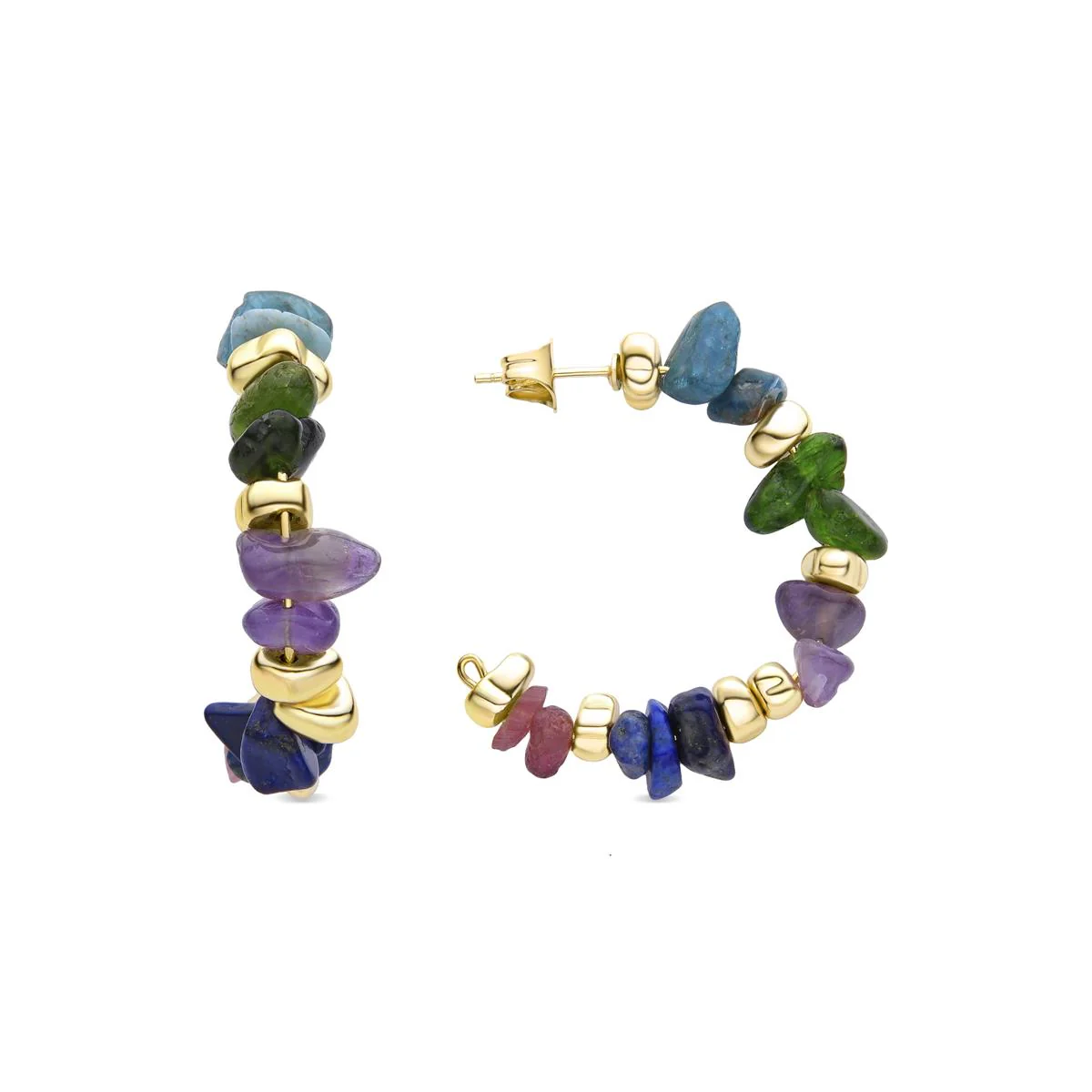 Pendientes Delay acabado oro 18k - Delay MULTICOLOR