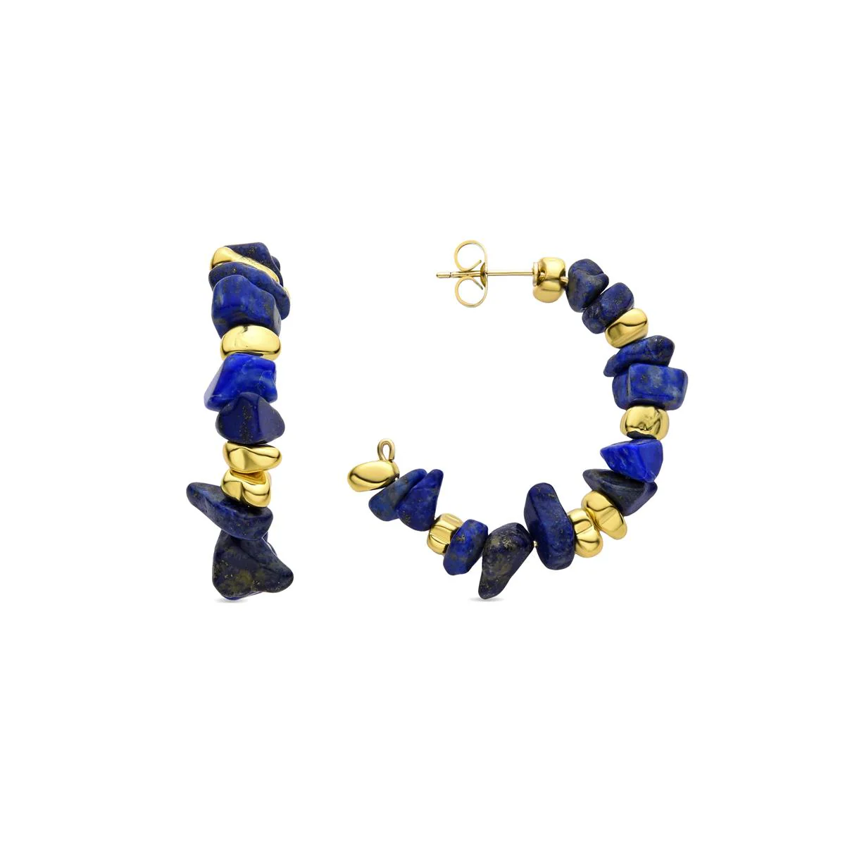 Pendientes delay acabado en oro 18k - Delay AZUL