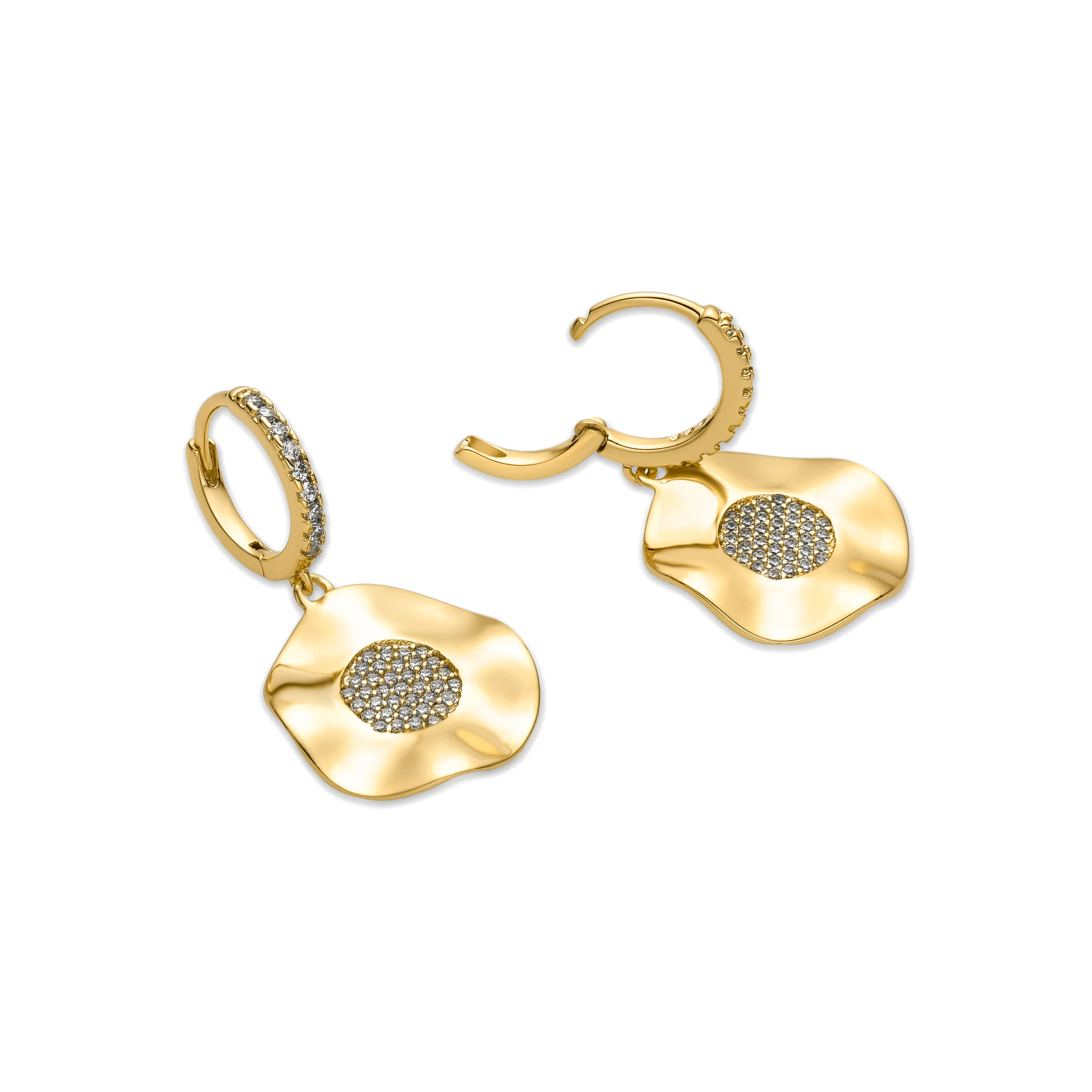 Pendientes con Circonita Brillante acabado oro 18k - Delim - Image 2
